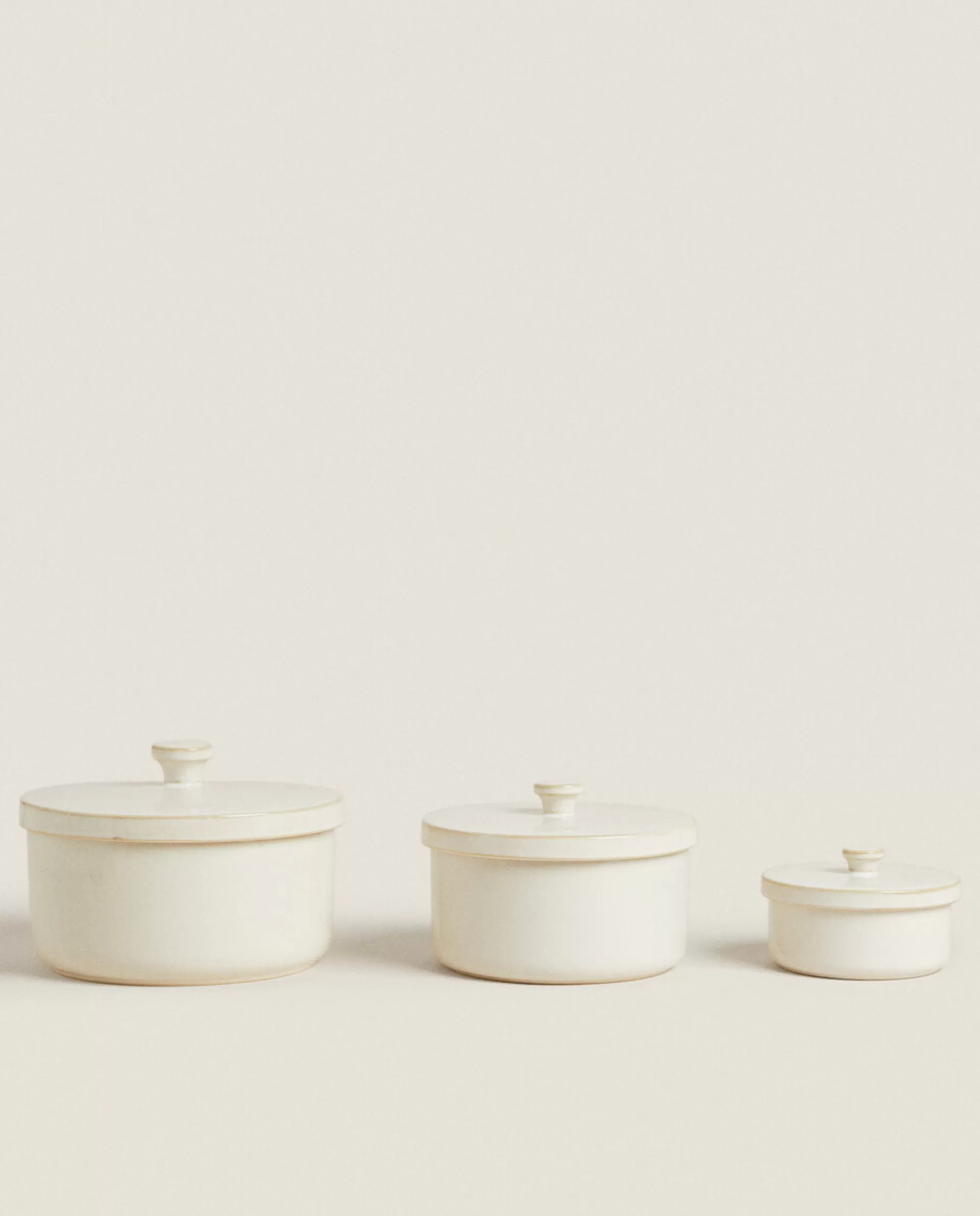 ZARA Home Stoneware Jar With Lid Cream Sale