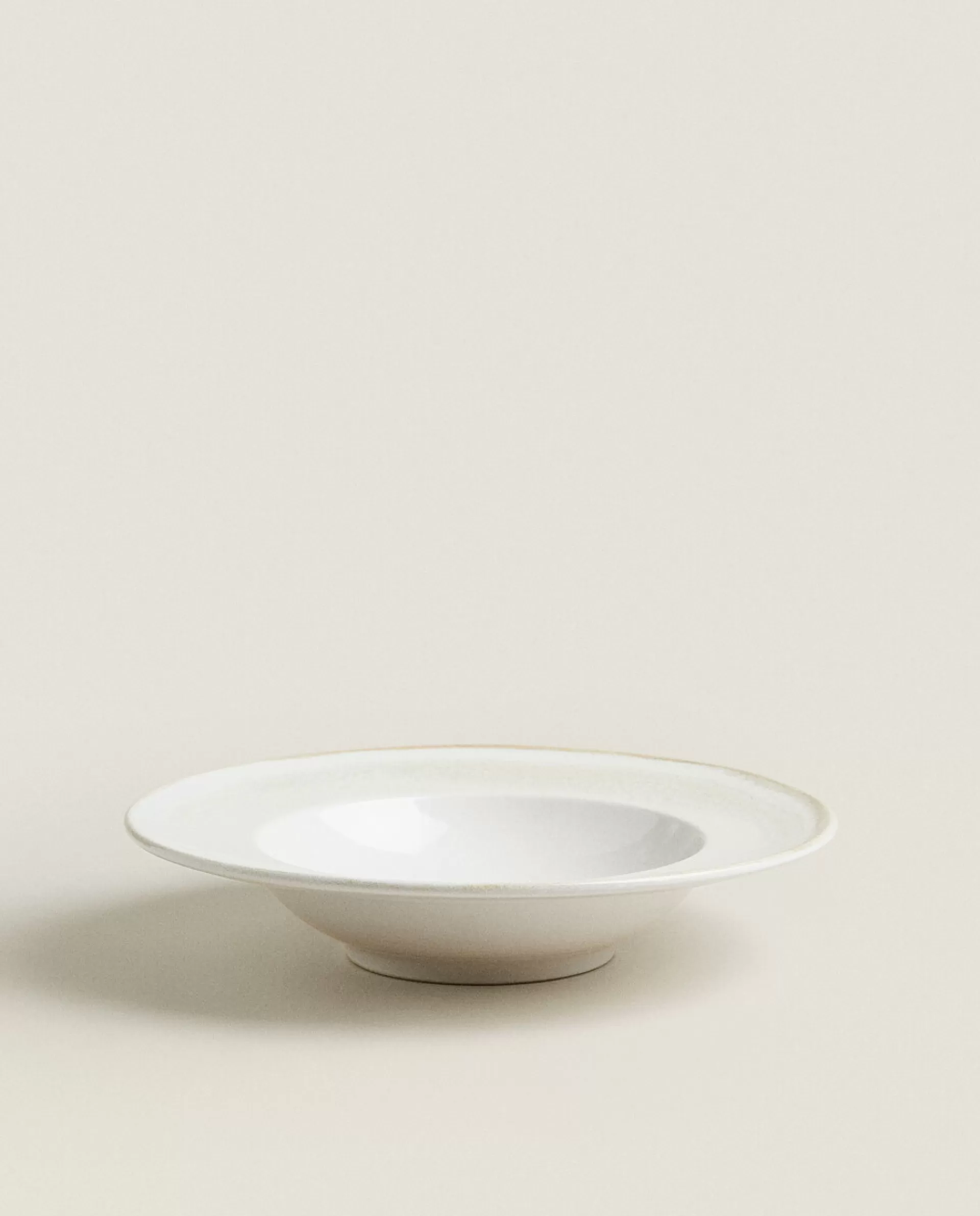 ZARA Home Stoneware Pasta Plate Cream Store