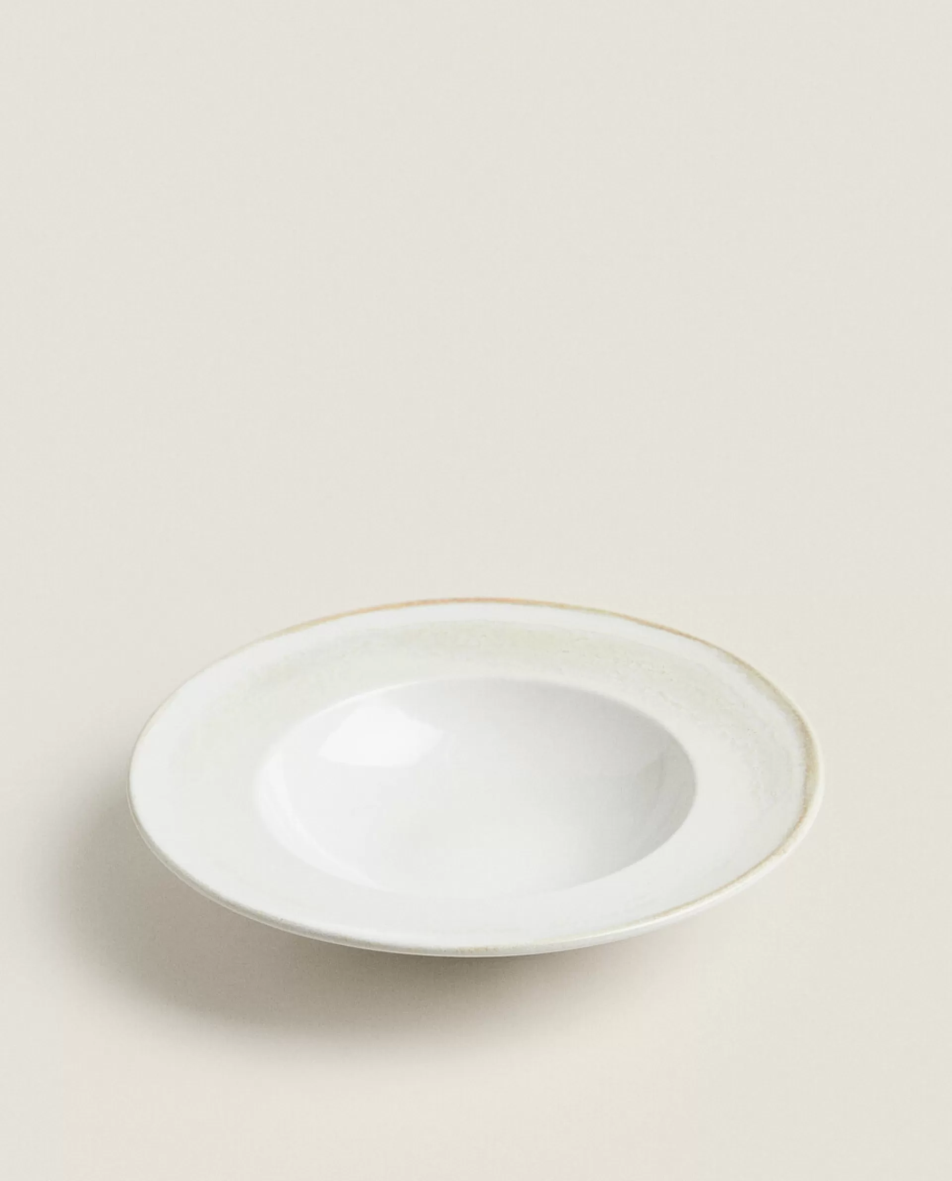 ZARA Home Stoneware Pasta Plate Cream Store
