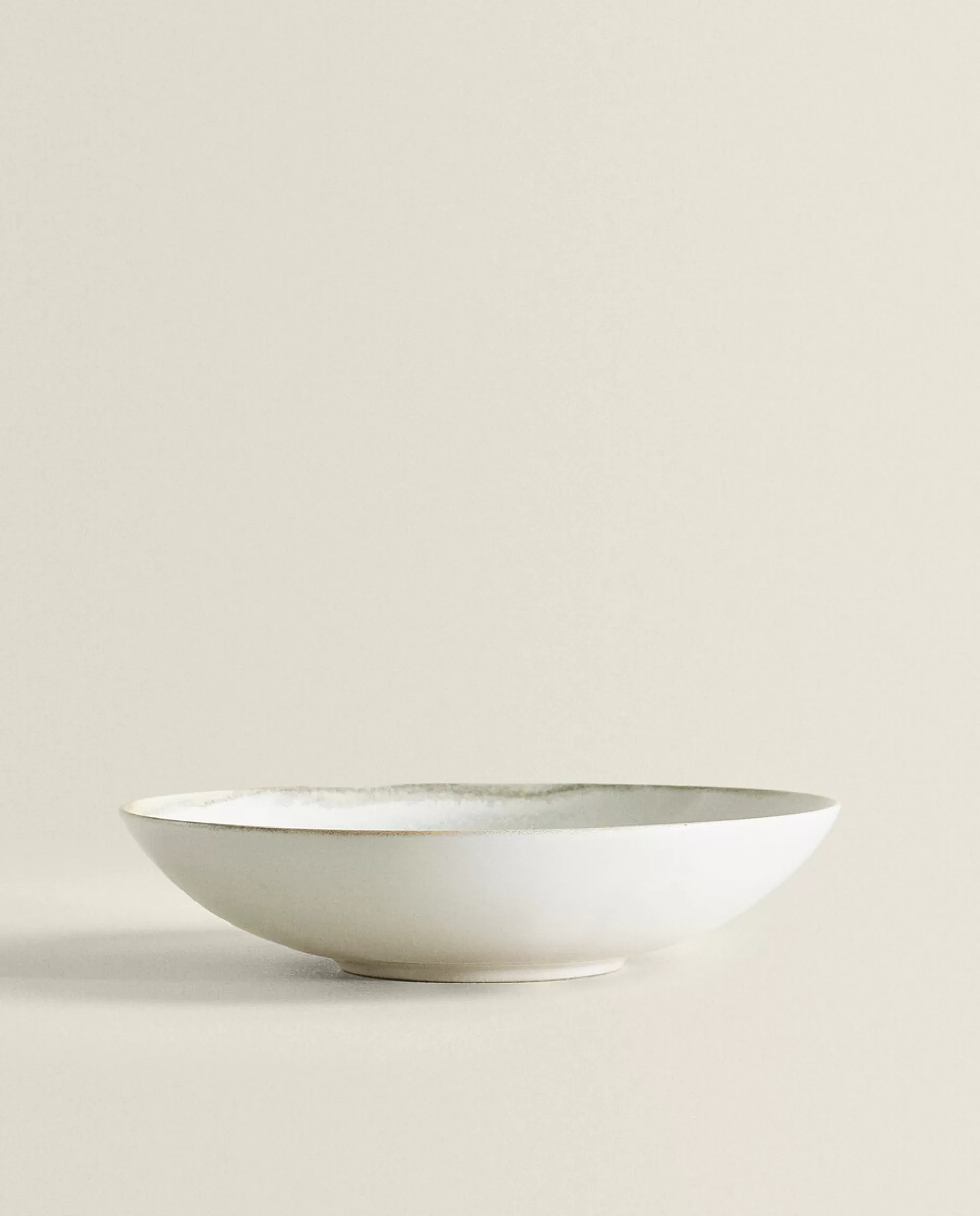 ZARA Home Stoneware Soup Plate Cream New