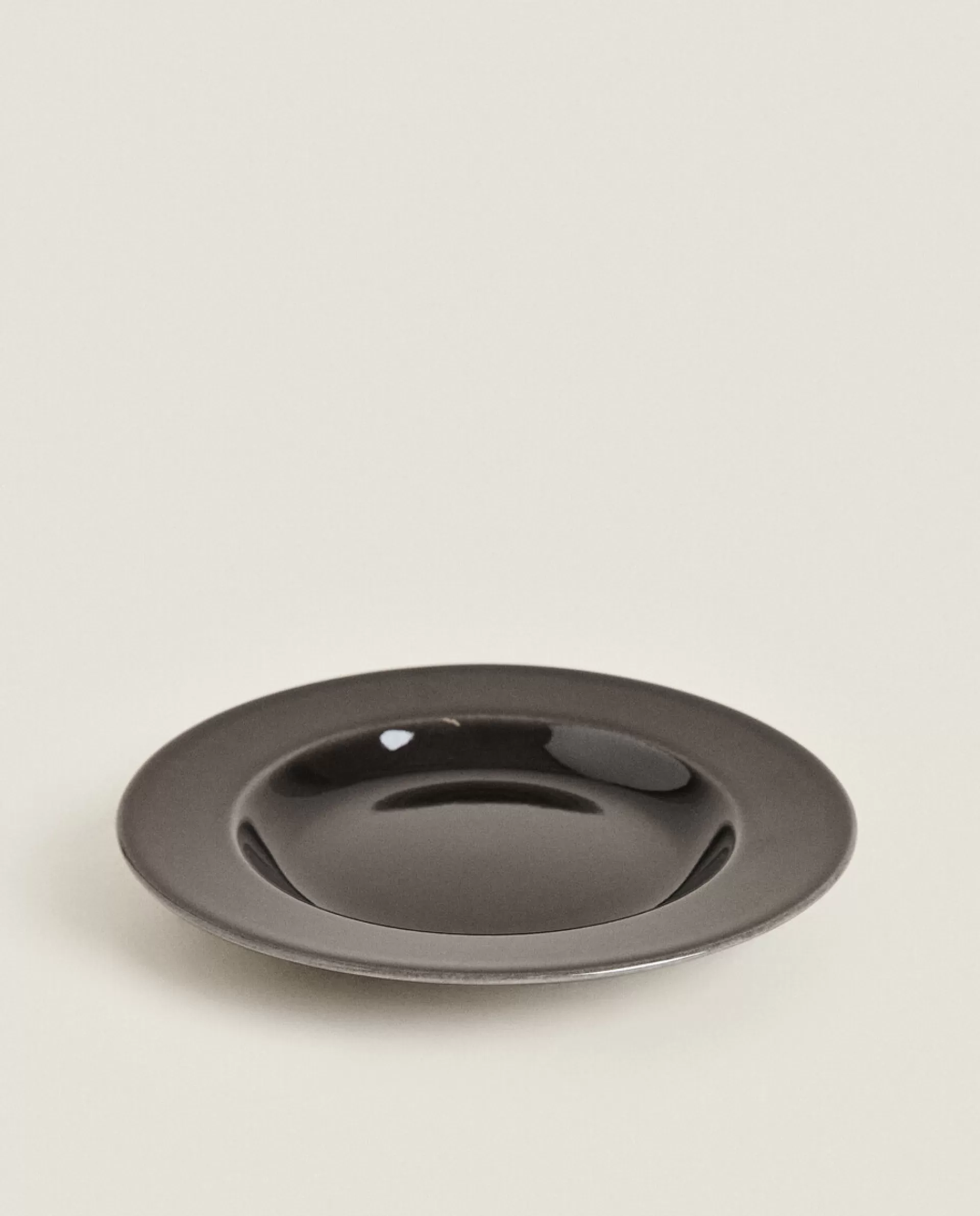 ZARA Home Stoneware Soup Plate Black Outlet