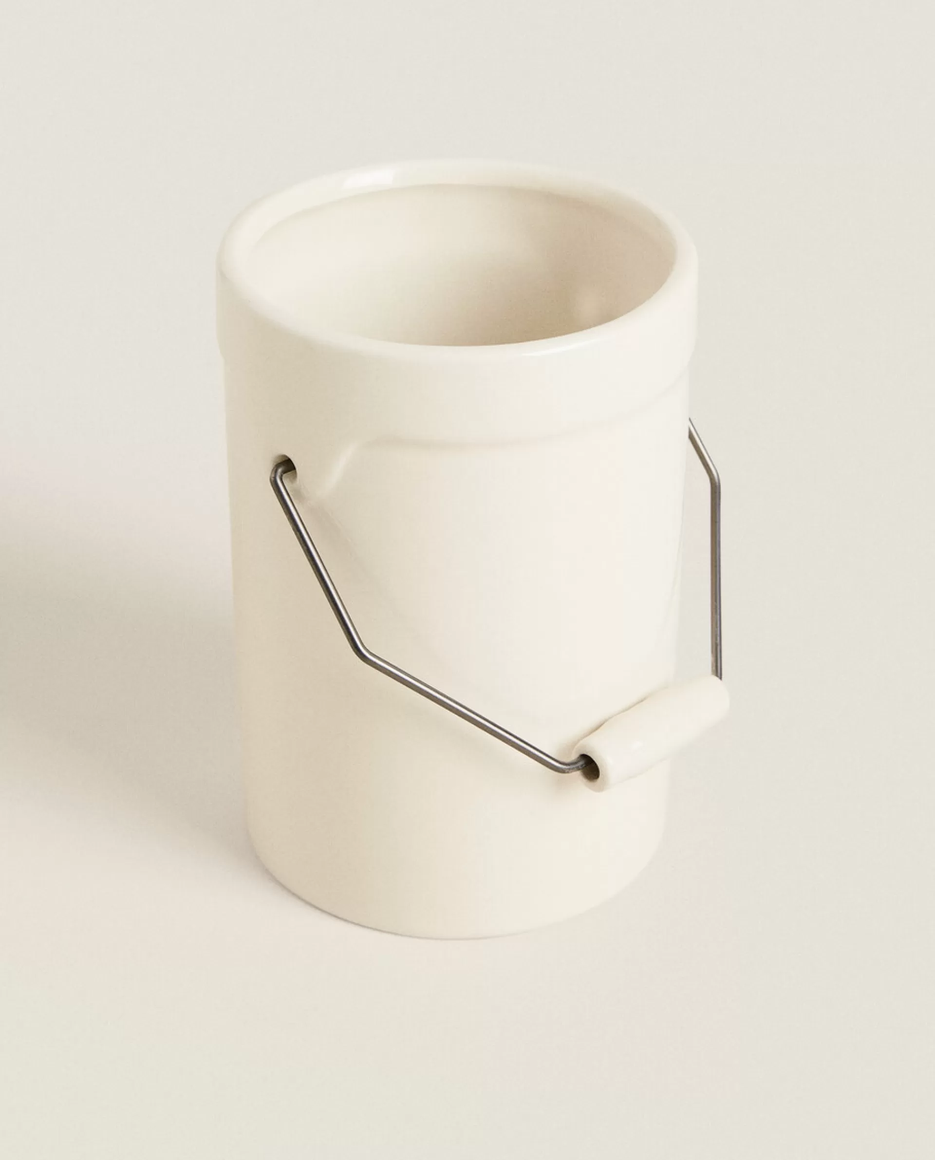 ZARA Home Stoneware Utensil Holder Cream Outlet