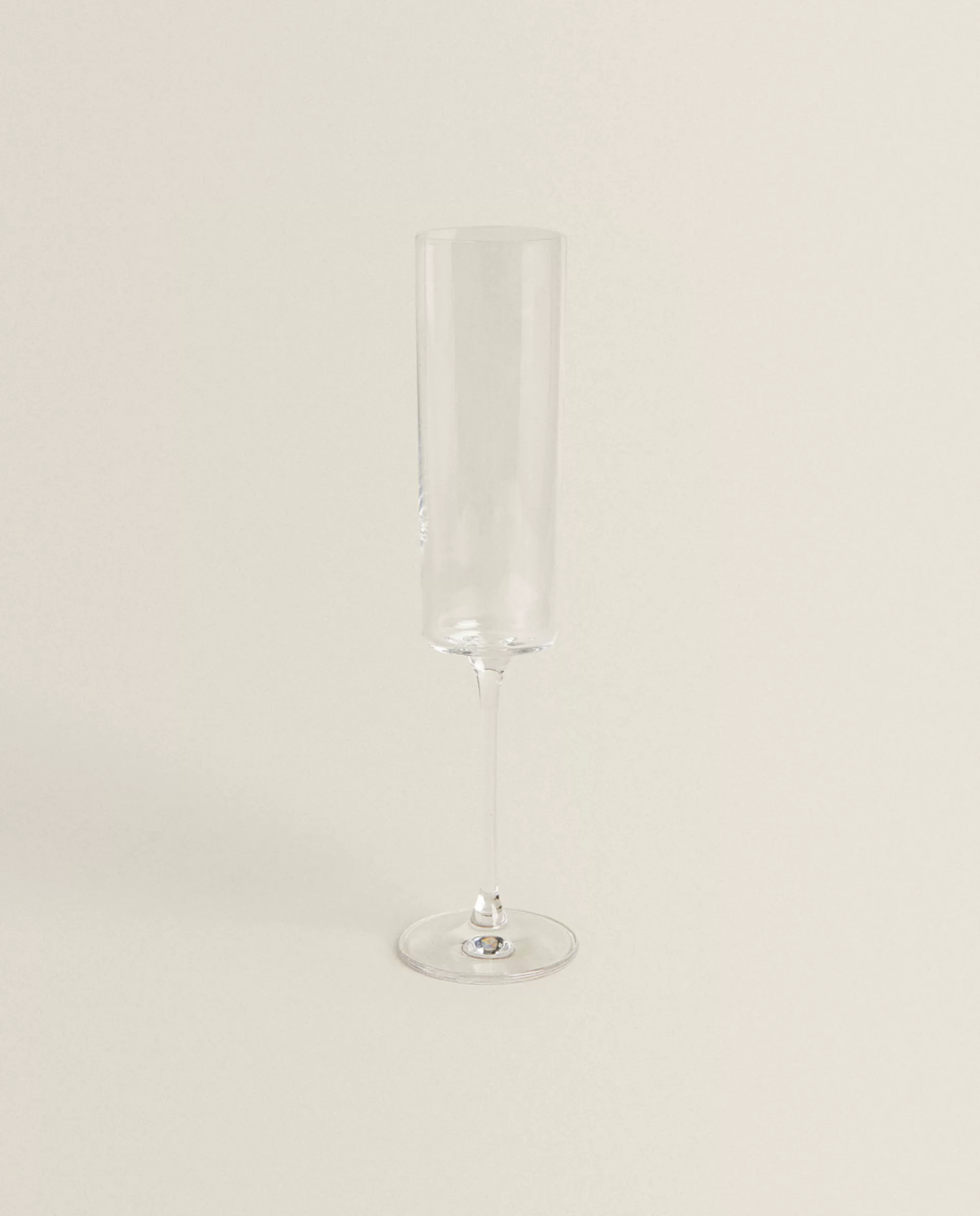 ZARA Home Straight Crystalline Sparkling Wine Flute Transparent Fashion