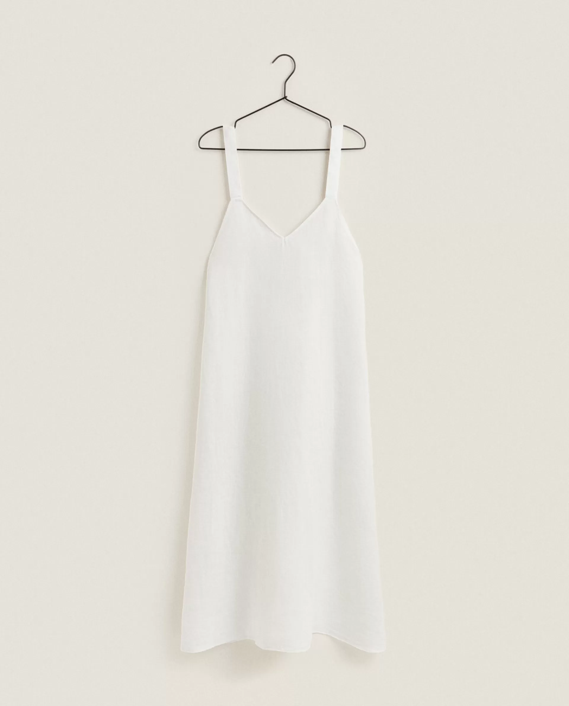 ZARA Home Strappy Linen Nightgown Cream Store