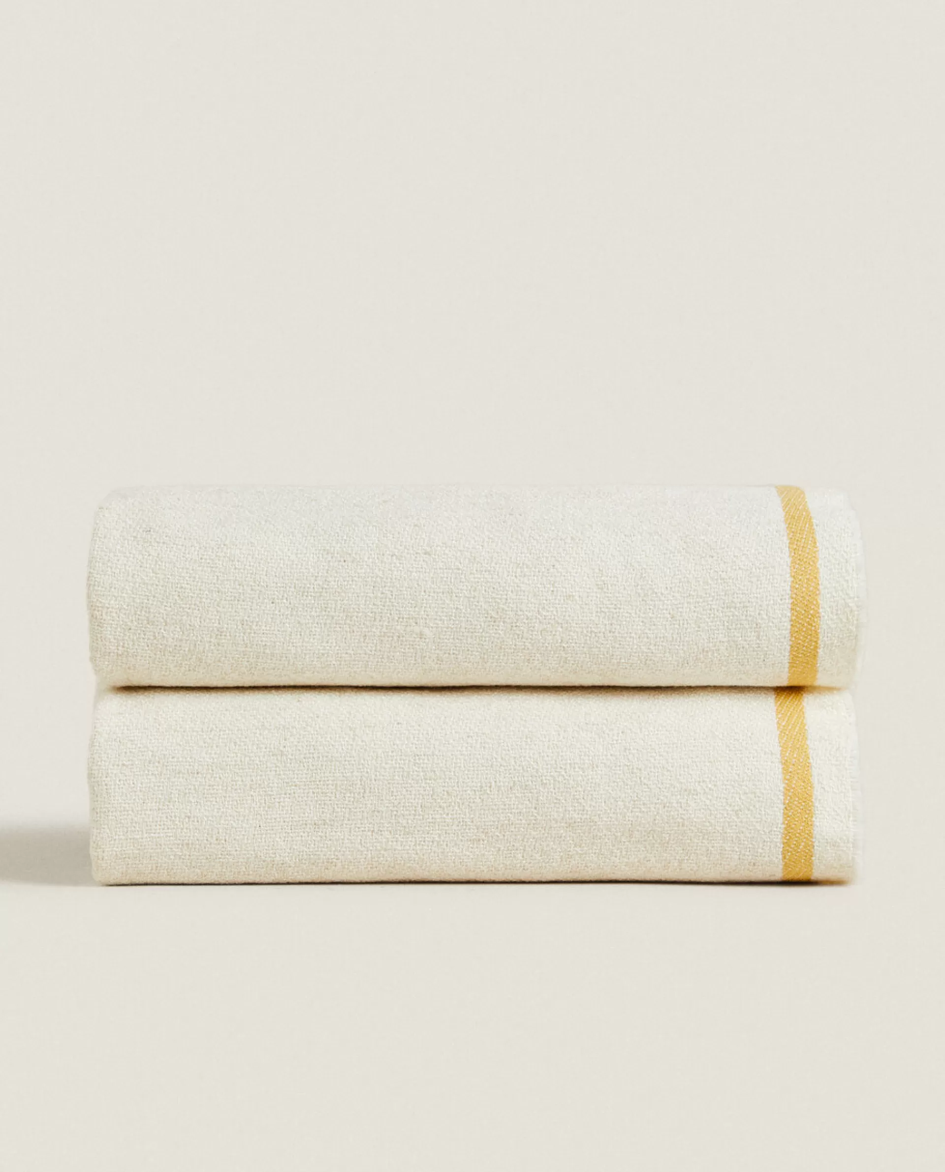 ZARA Home Striped Blanket Mustard Yellow Fashion