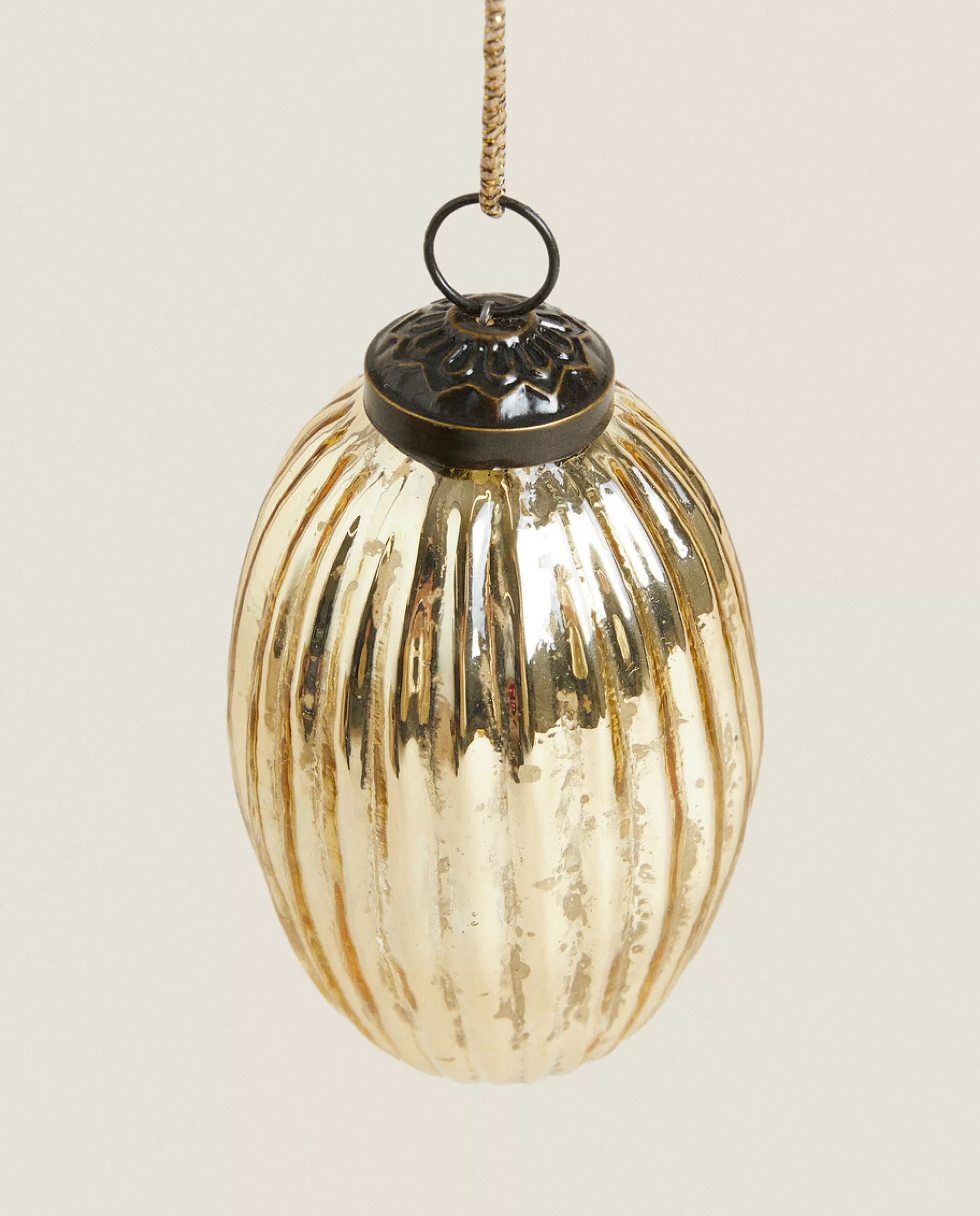 ZARA Home Striped Christmas Ornament Golden Shop