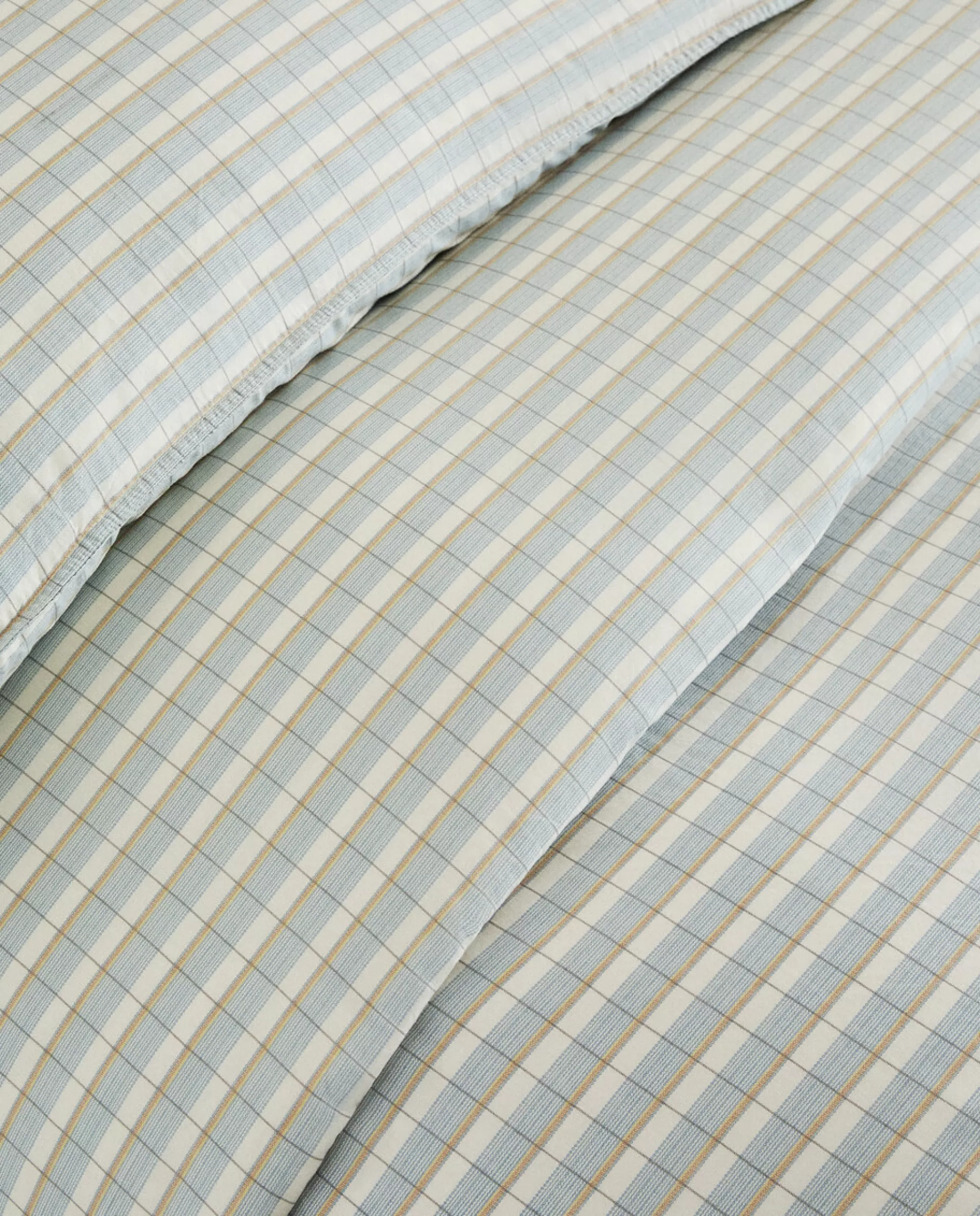 ZARA Home Striped Cotton Duvet Cover Sand Cheap