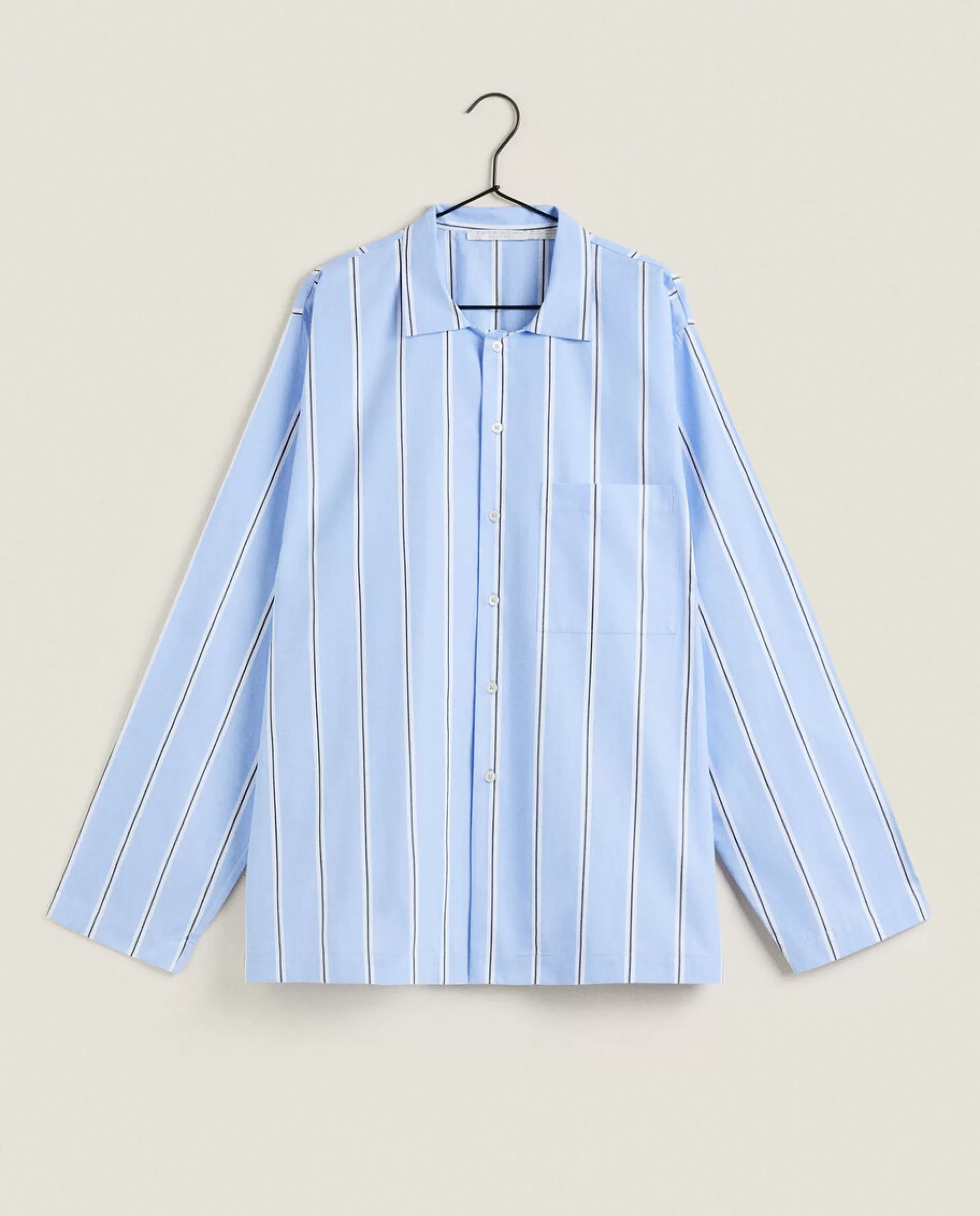 ZARA Home Striped Cotton Shirt Blue Flash Sale