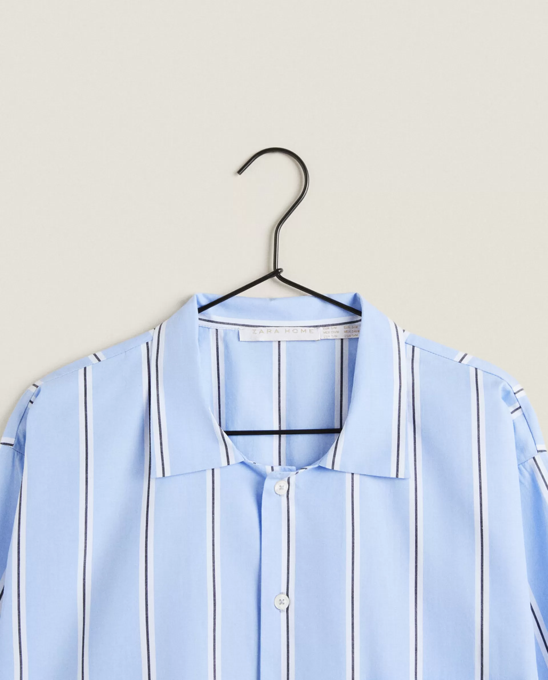 ZARA Home Striped Cotton Shirt Blue Flash Sale