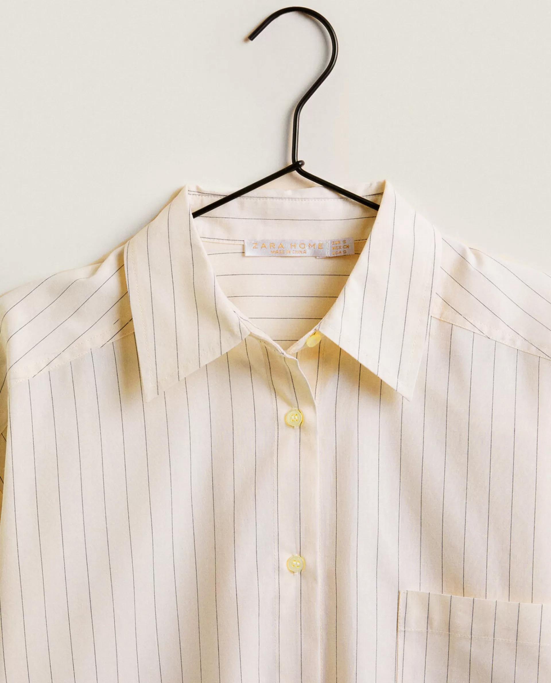 ZARA Home Striped Cotton Shirt Cream Cheap