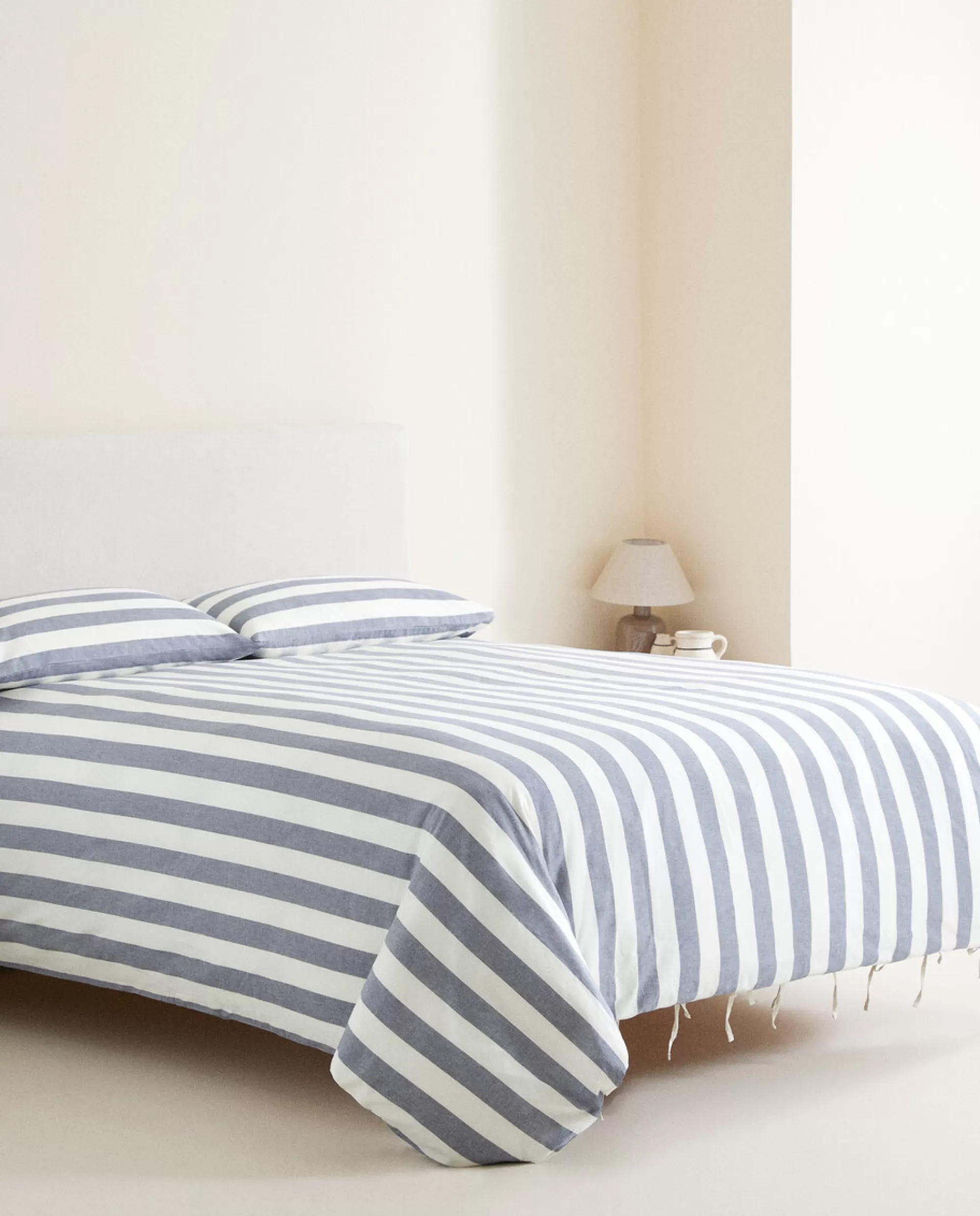 ZARA Home Striped Duvet Cover Blue New