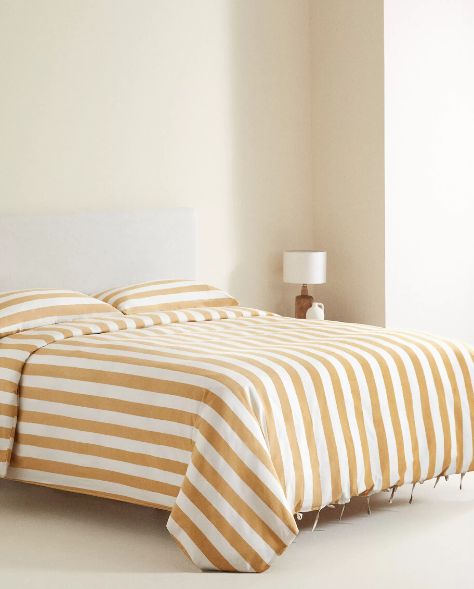 ZARA Home Striped Duvet Cover Yellow New