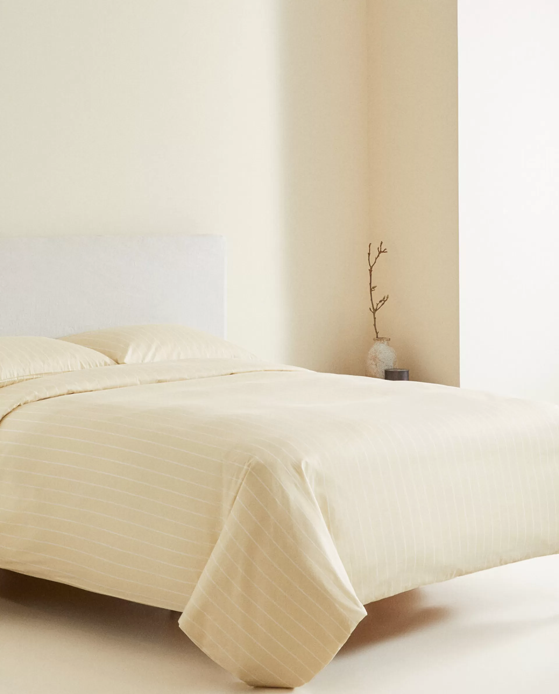 ZARA Home Striped Duvet Cover Butter Yellow Clearance
