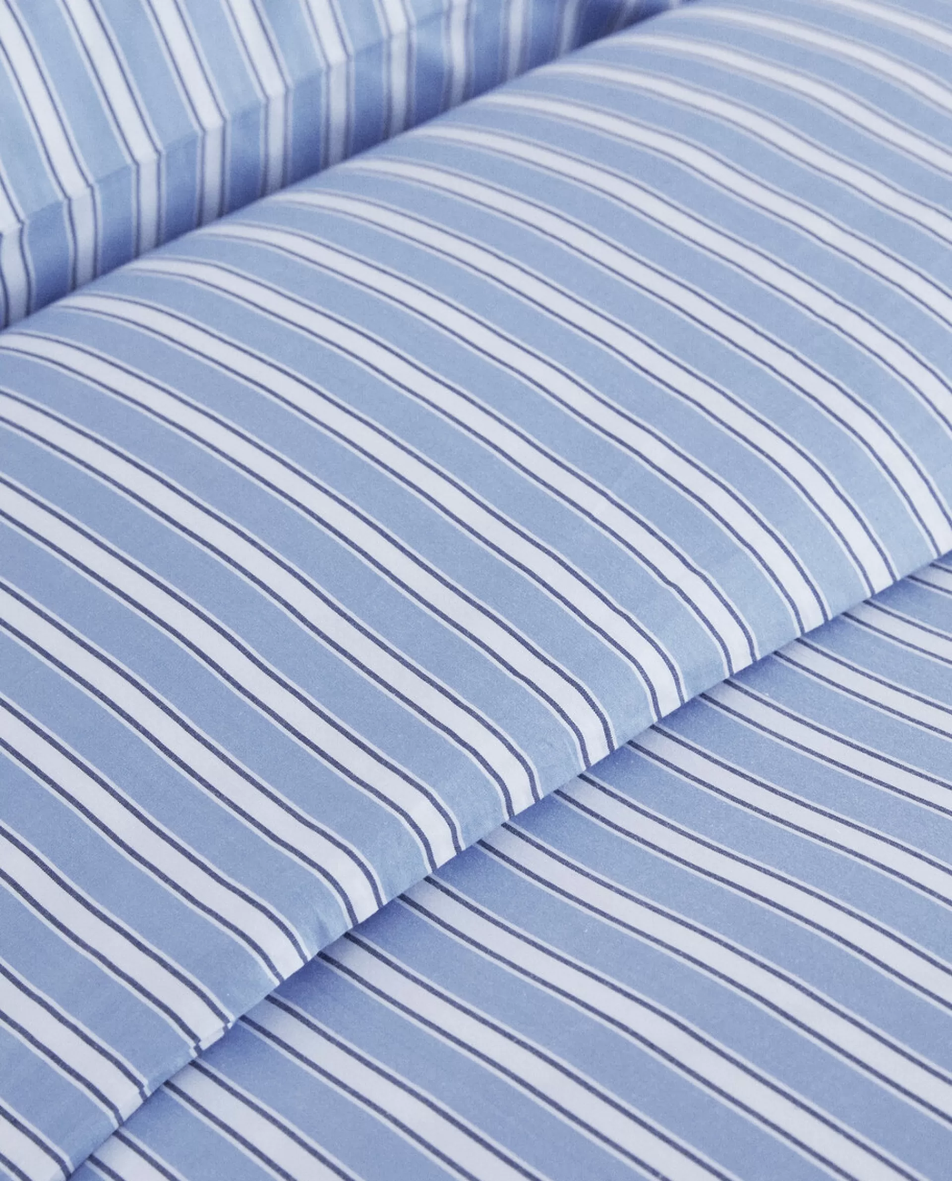 ZARA Home Striped Duvet Cover Blue Sale