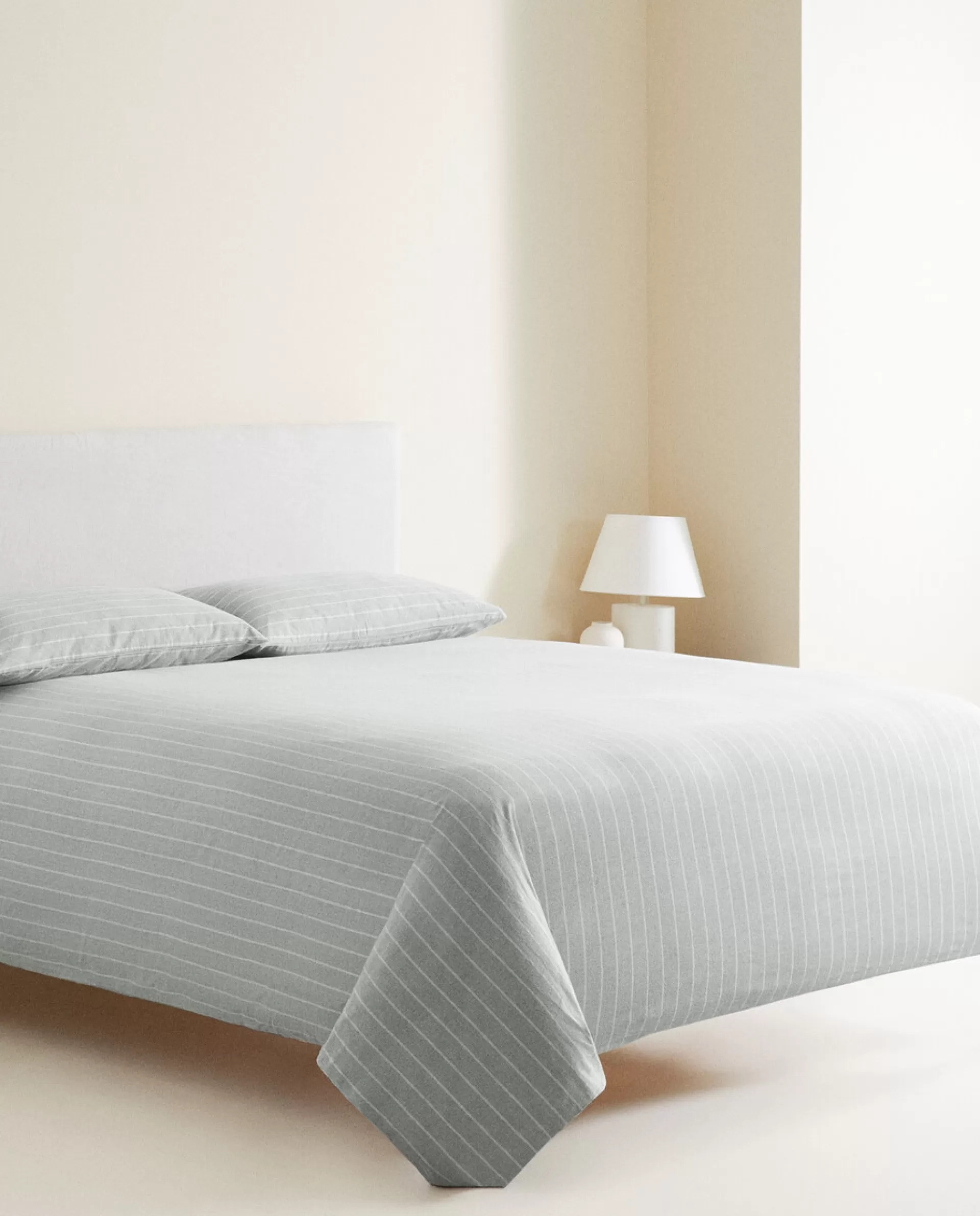 ZARA Home Striped Flannel Duvet Cover Grey Store