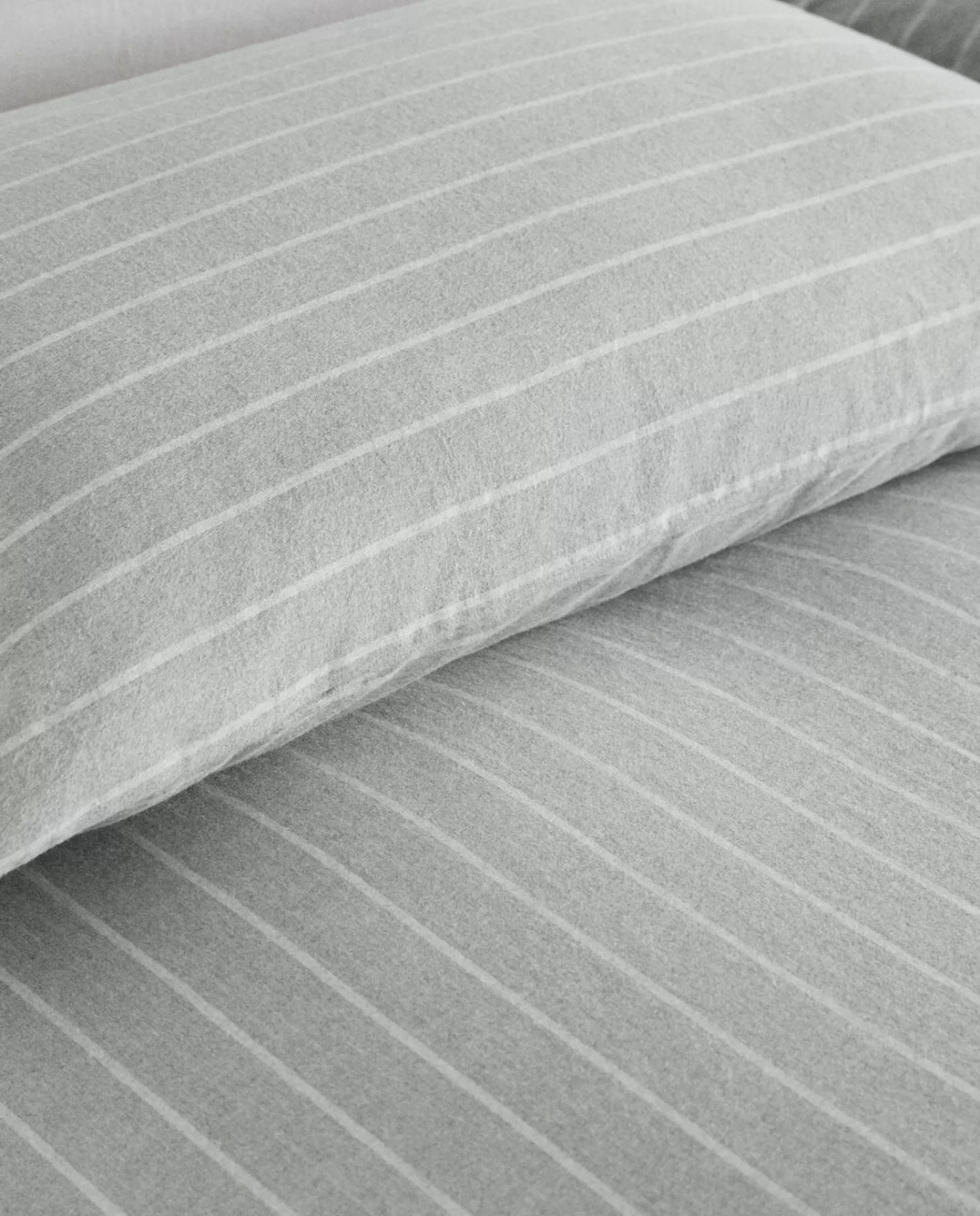 ZARA Home Striped Flannel Duvet Cover Grey Store