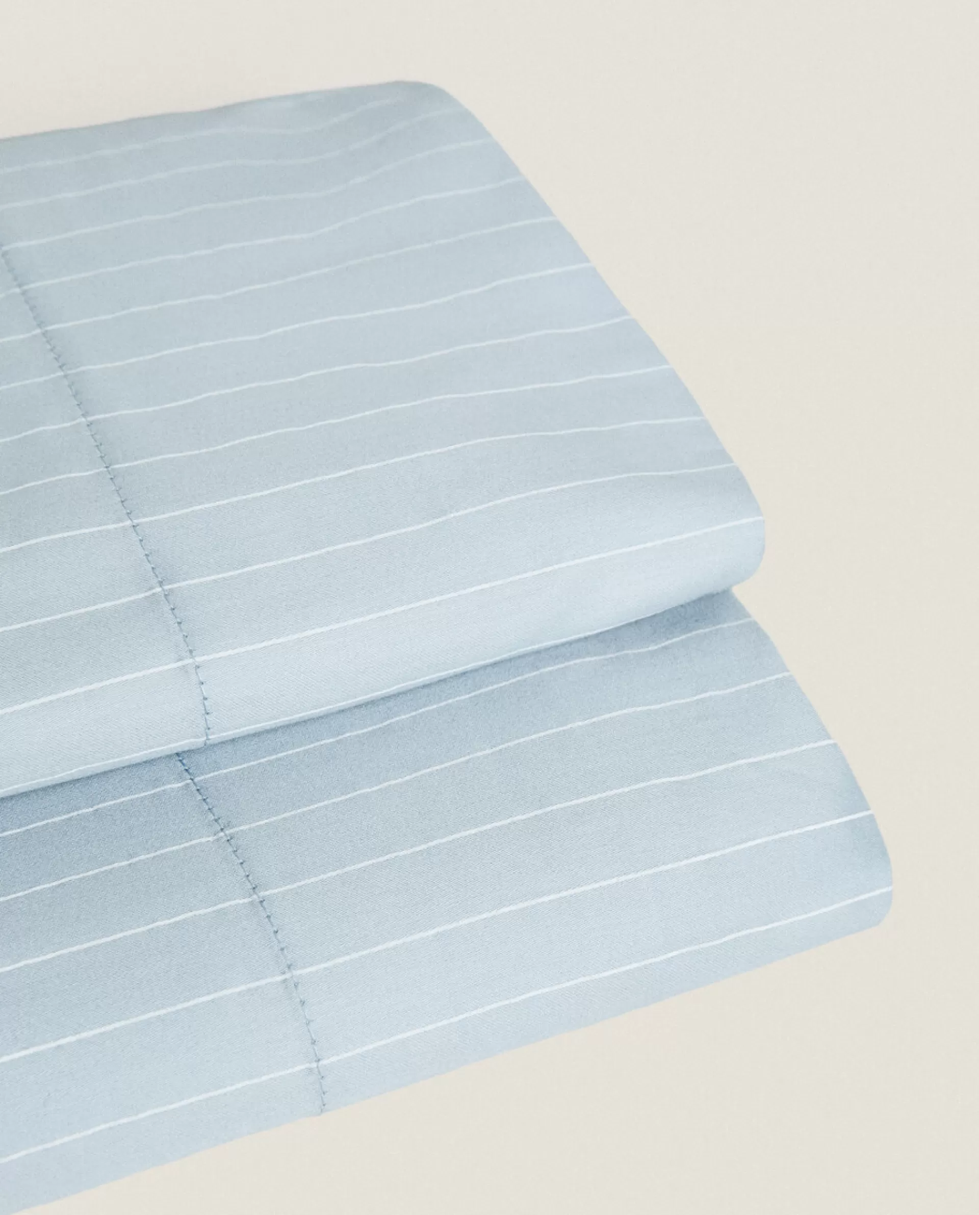 ZARA Home Striped Flat Sheet Blue Clearance