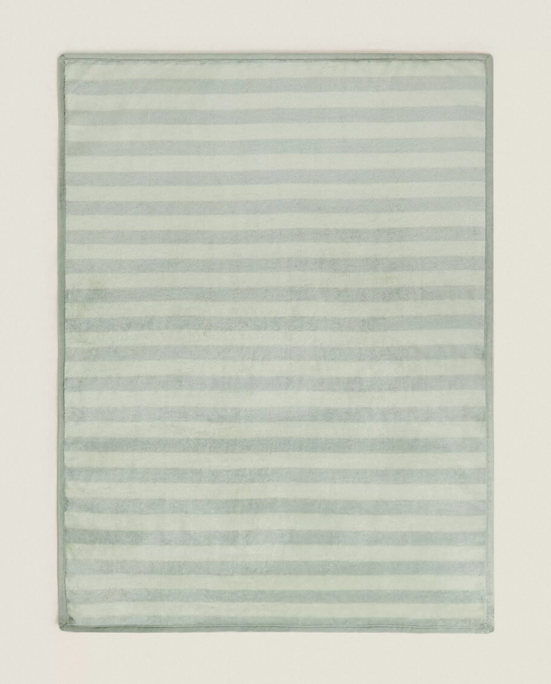 ZARA Home Striped Fleece Blanket Green Clearance