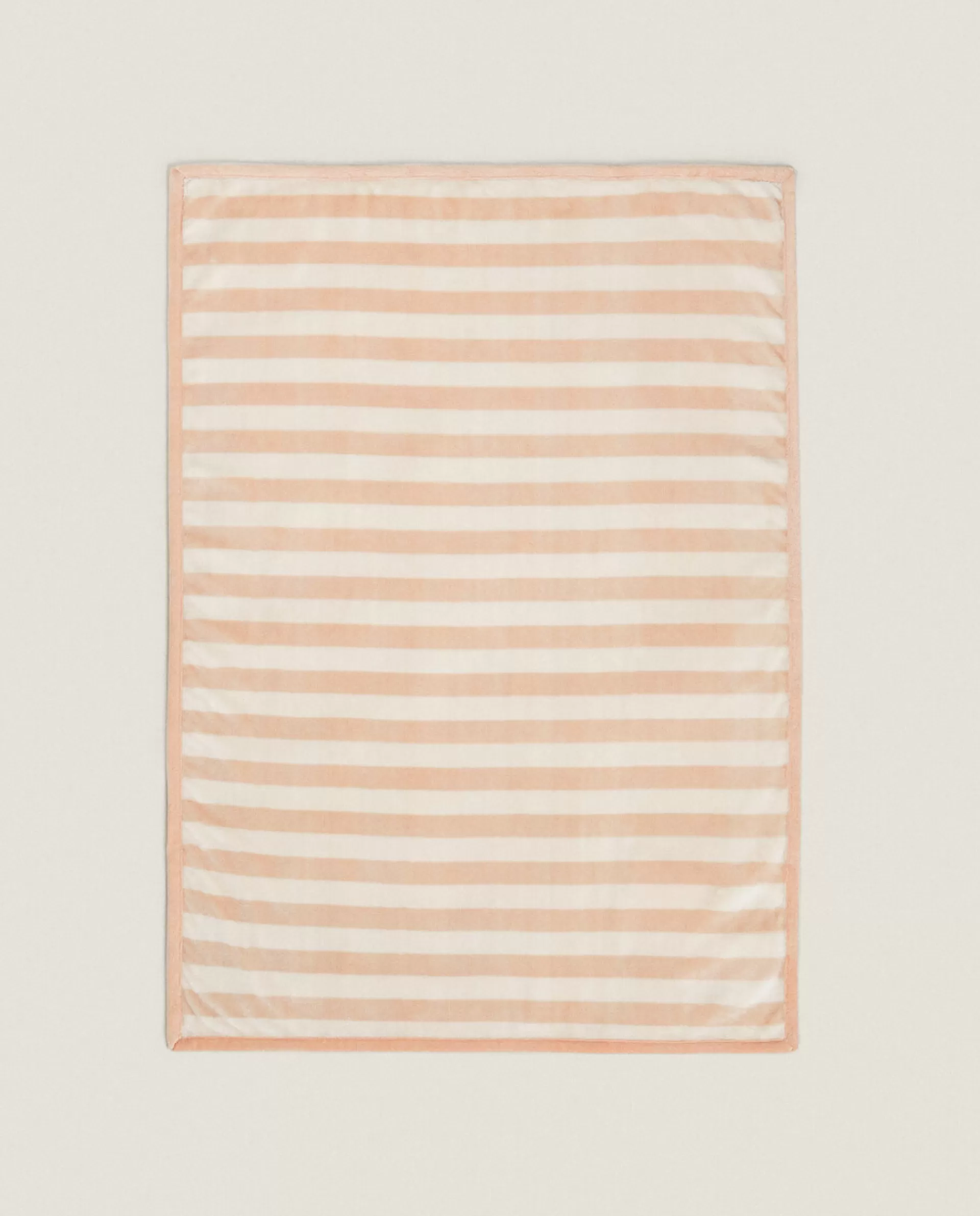 ZARA Home Striped Fleece Blanket Pink Shop