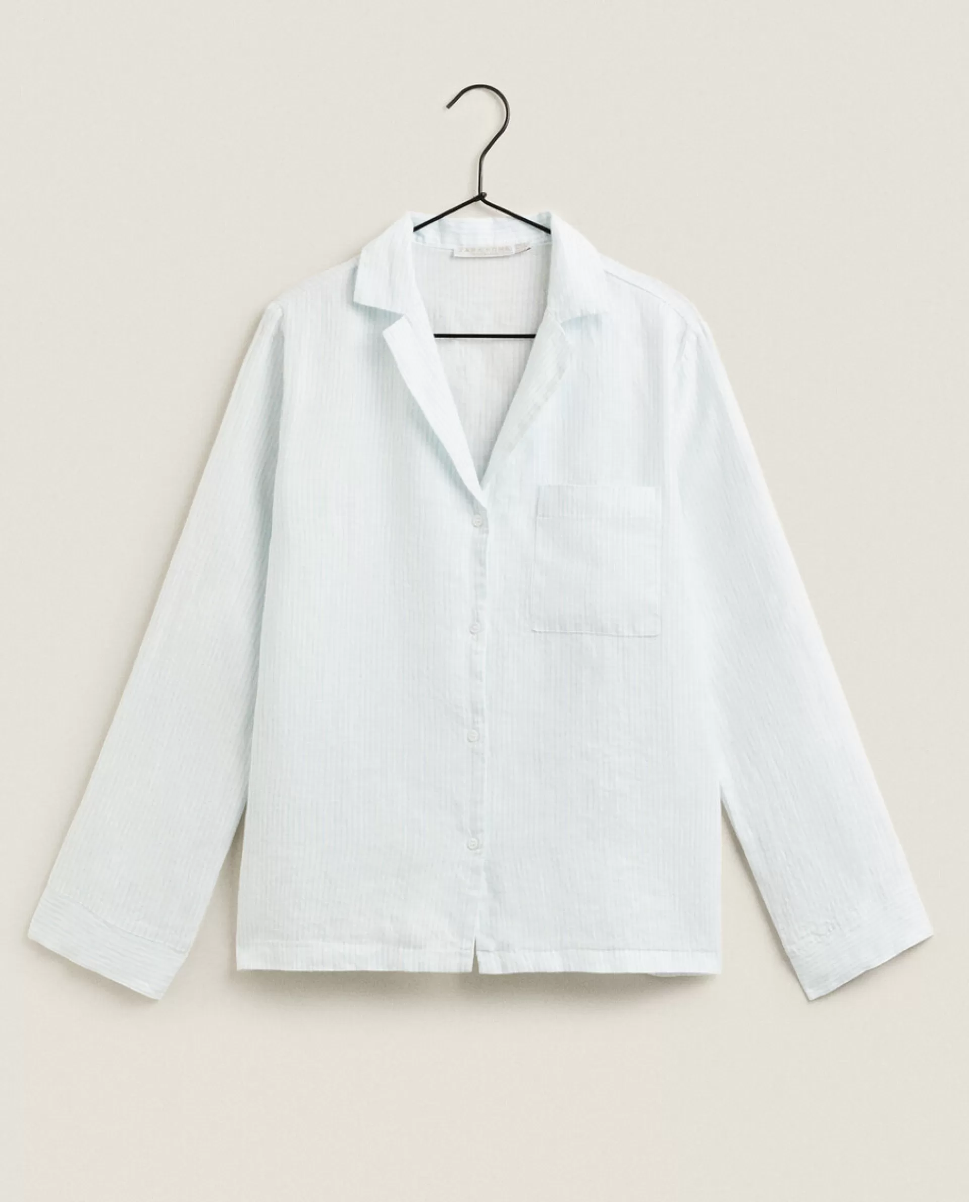 ZARA Home Striped Linen Shirt Blue Cheap