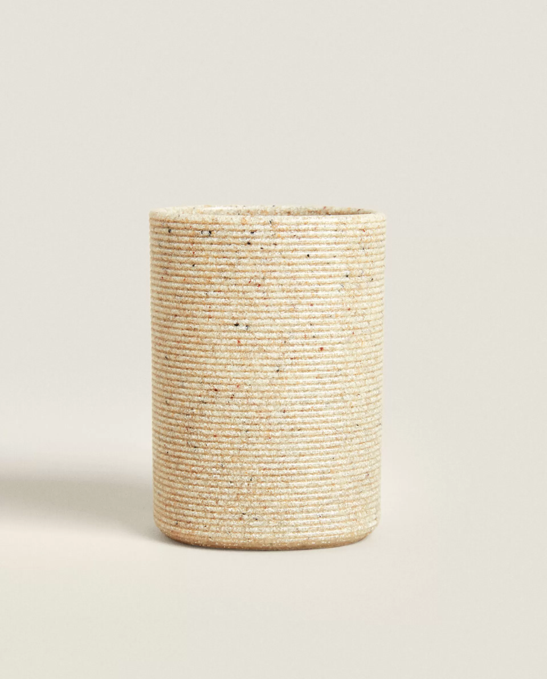 ZARA Home Striped Resin Tumbler Beige Hot