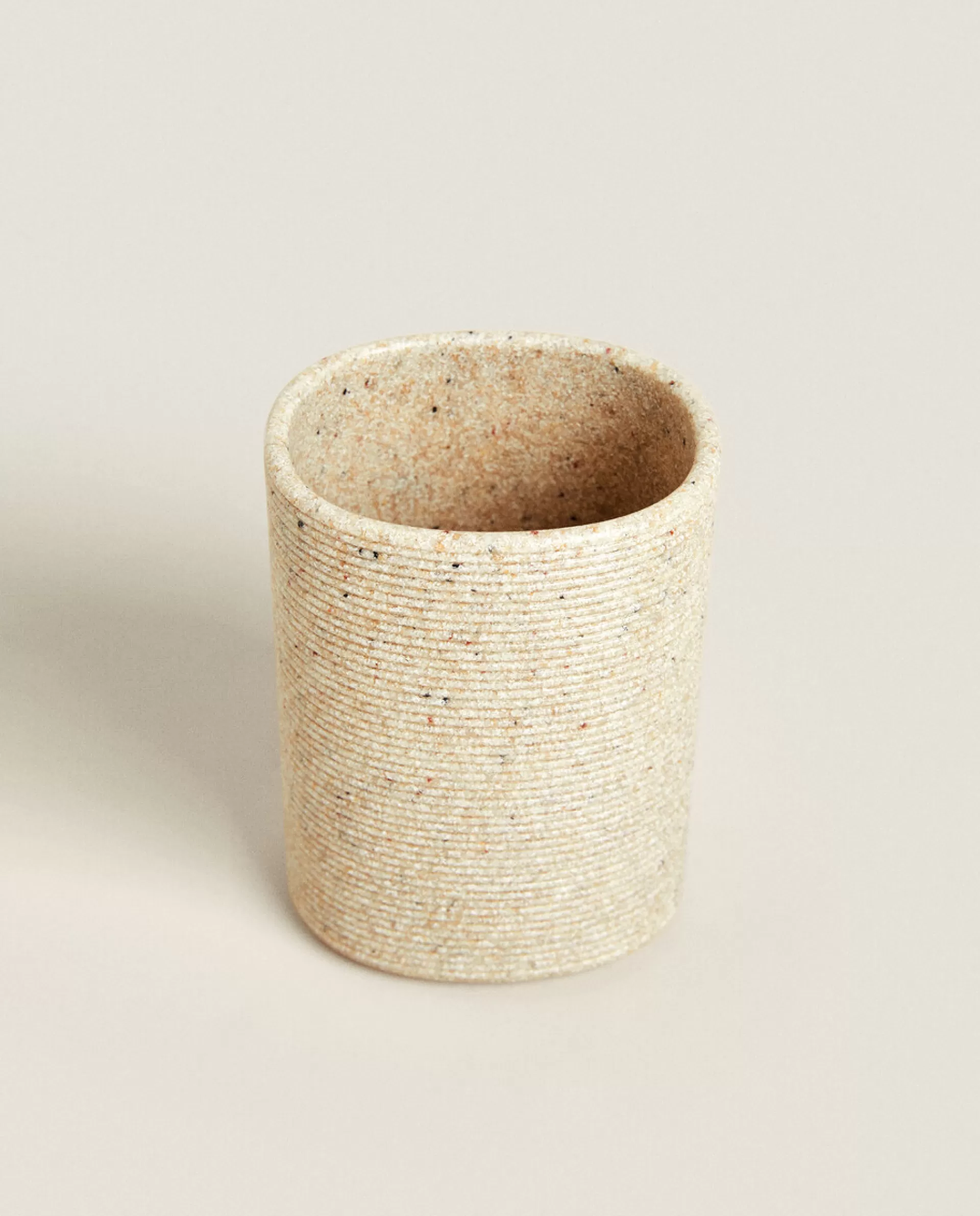 ZARA Home Striped Resin Tumbler Beige Hot