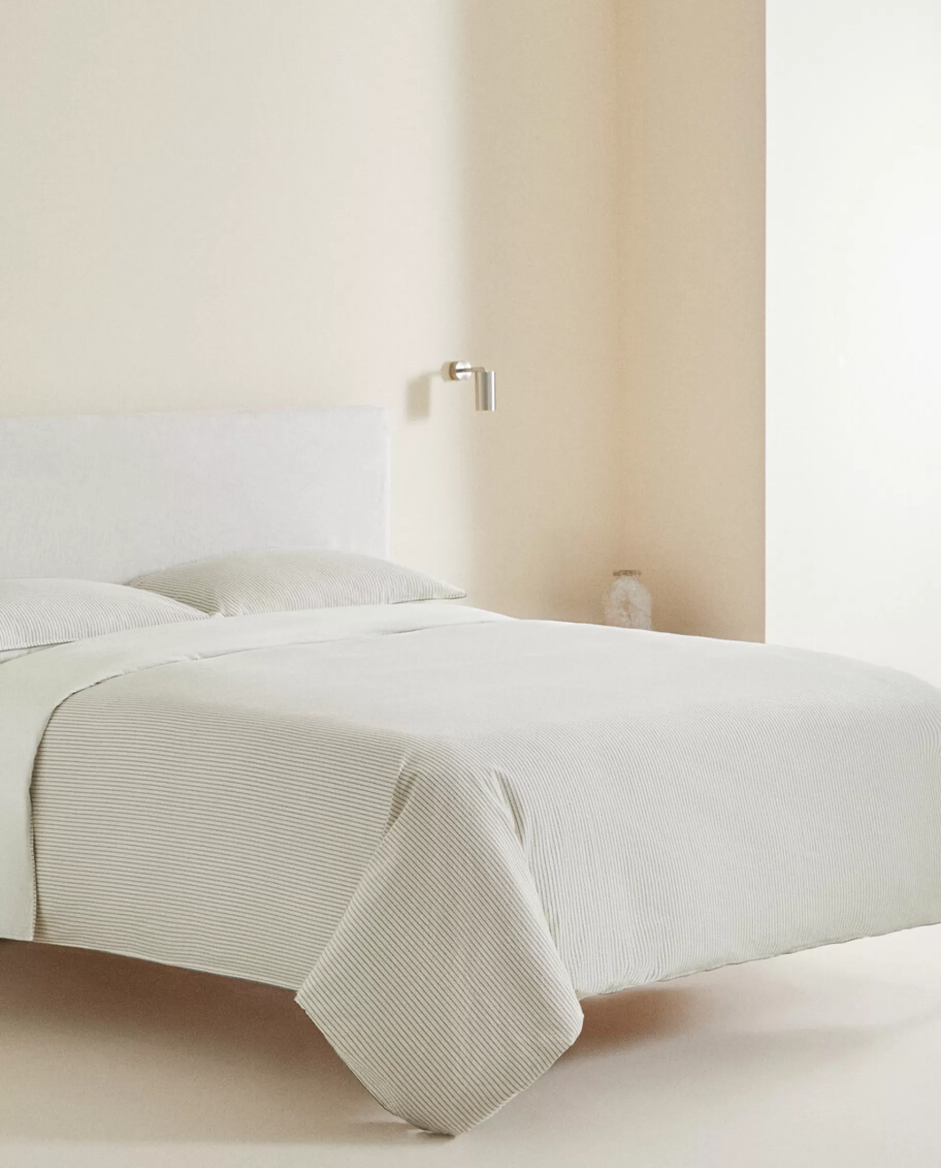 ZARA Home Striped Seersucker Duvet Cover Sand Cheap