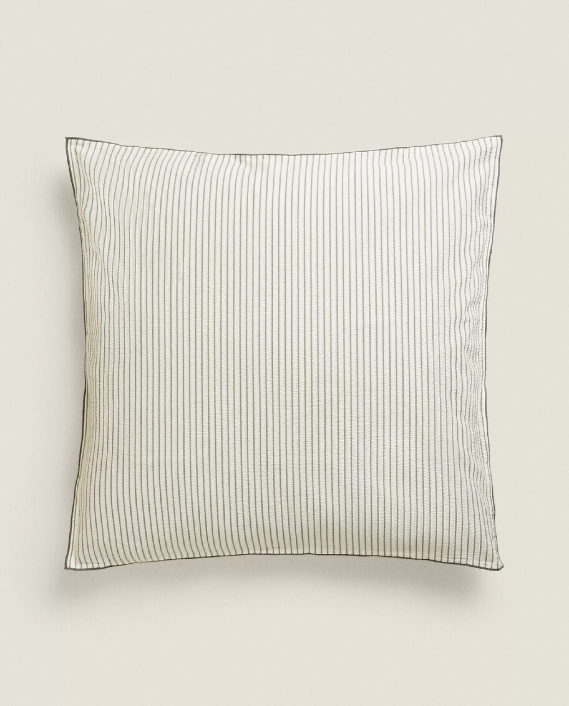 ZARA Home Striped Seersucker Pillowcase Sand Hot