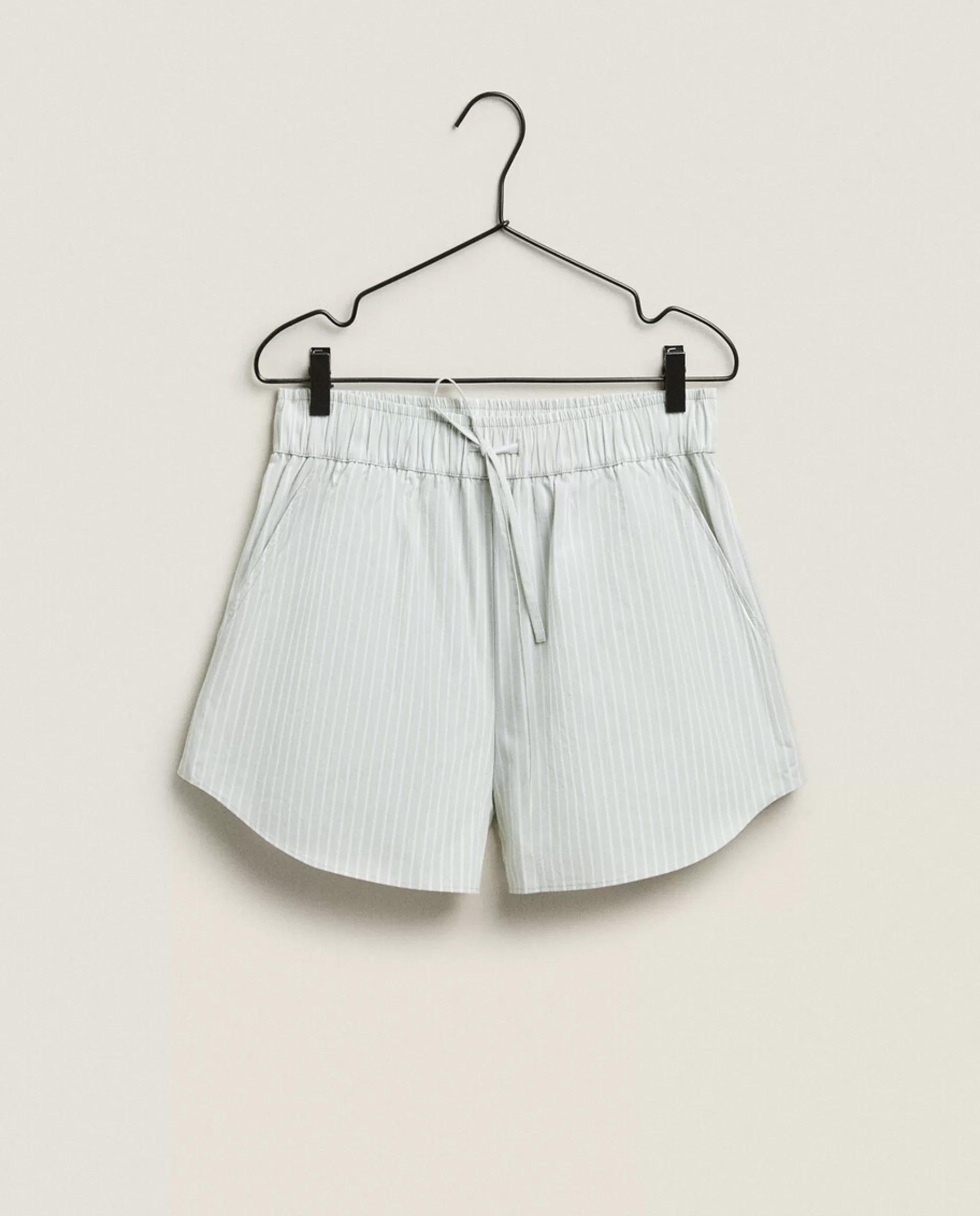ZARA Home Striped Shorts Green New