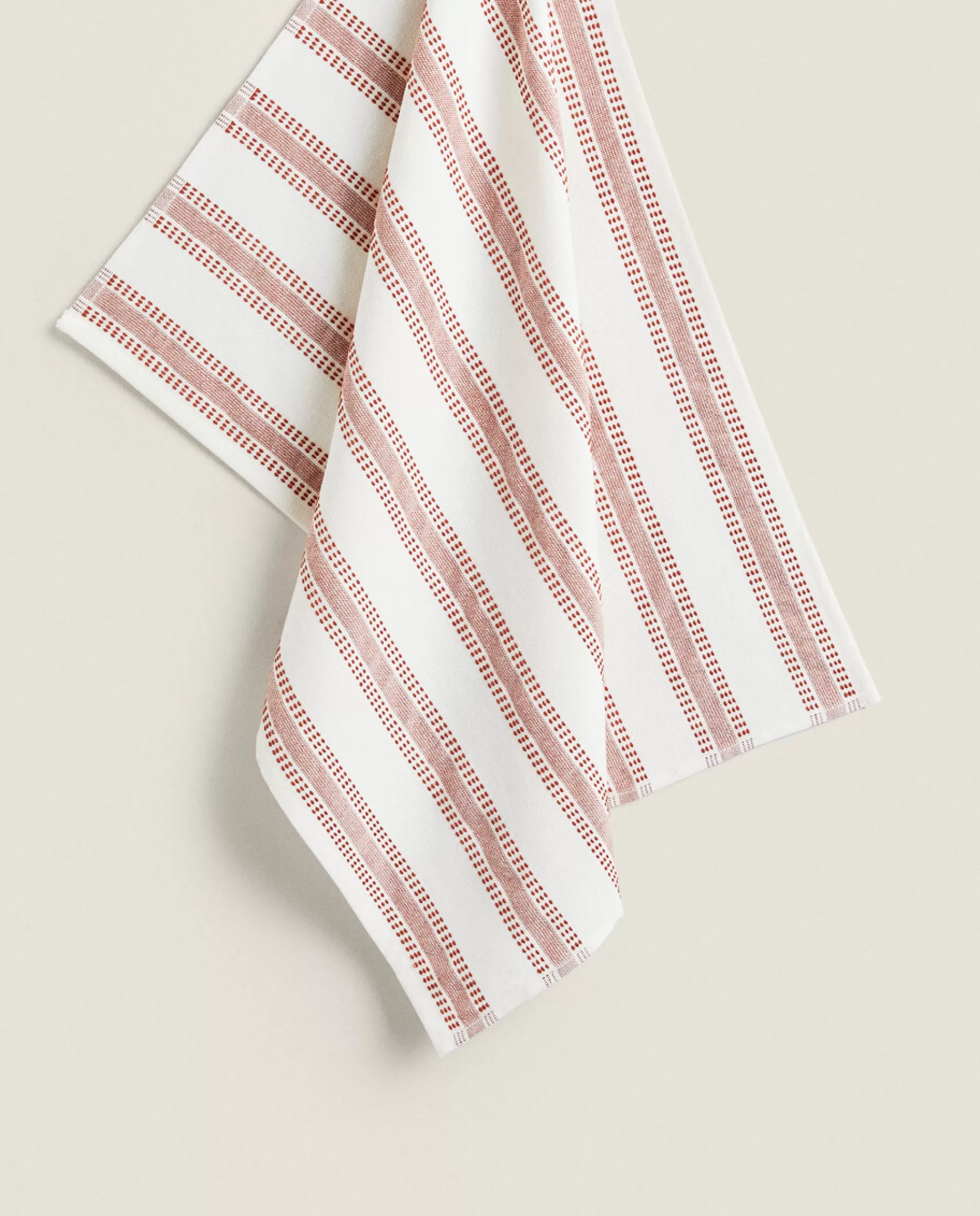 ZARA Home Striped Terrycloth Kitchen Towel Copper New