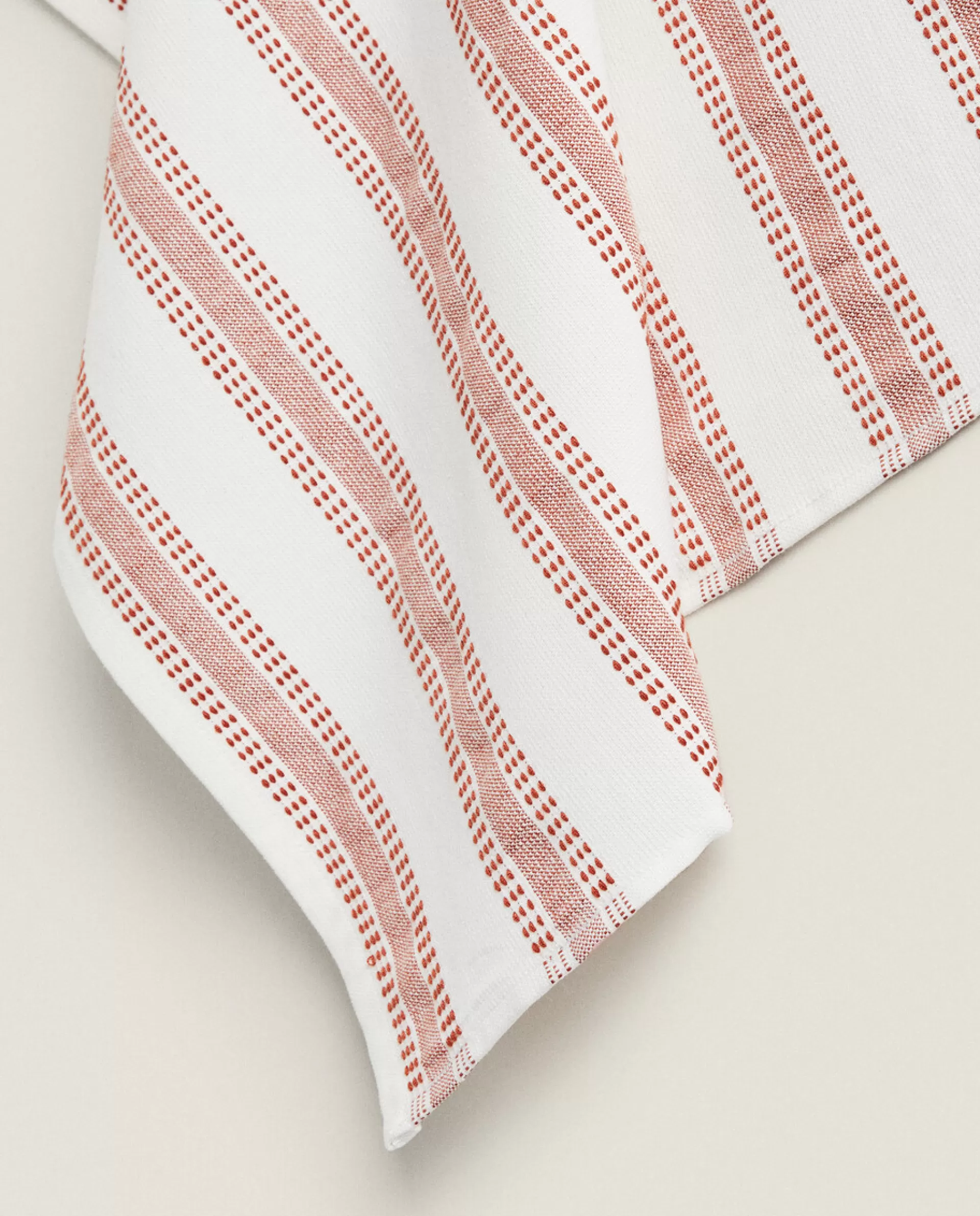 ZARA Home Striped Terrycloth Kitchen Towel Copper New