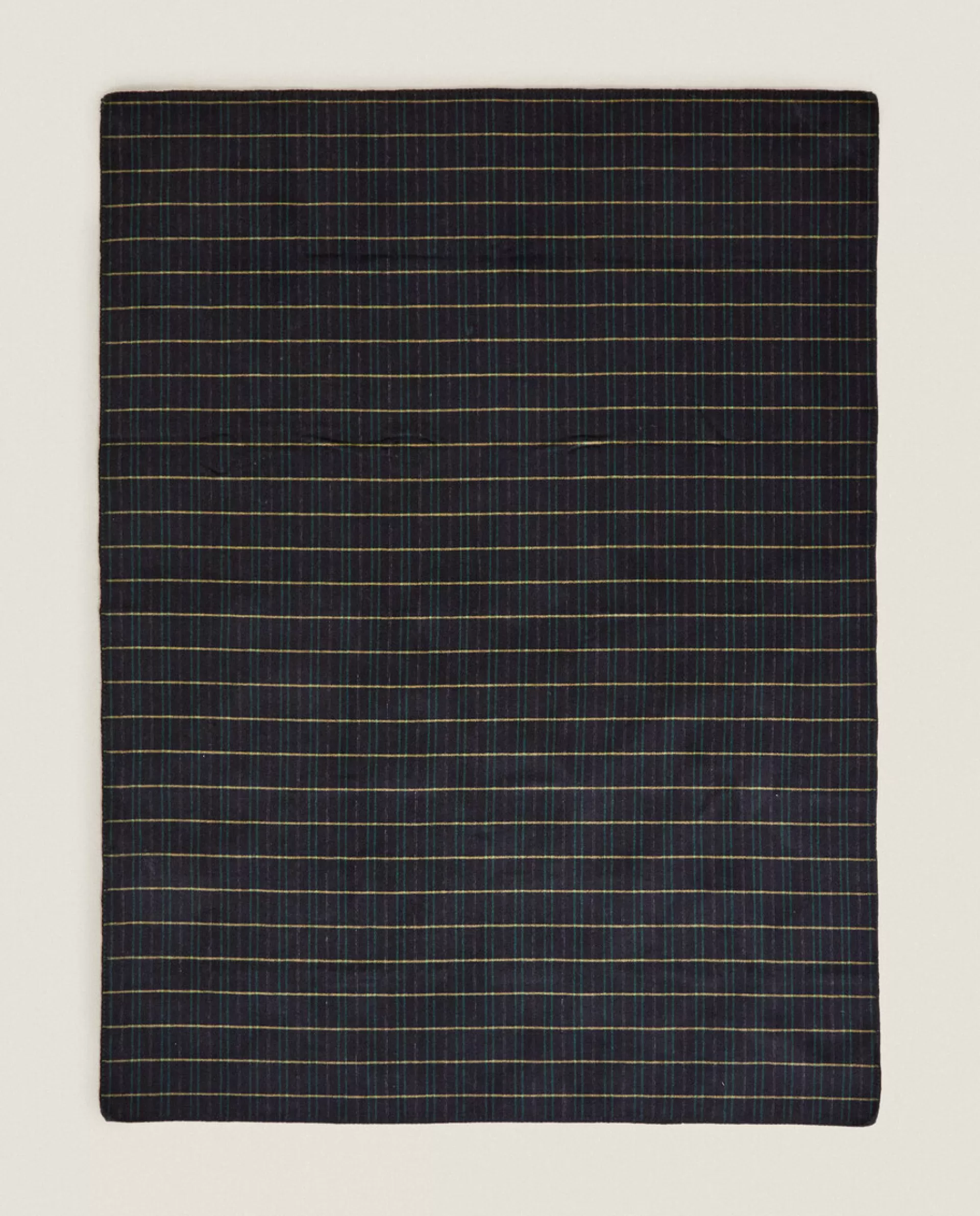 ZARA Home Tartan Wool Blanket Blue Best