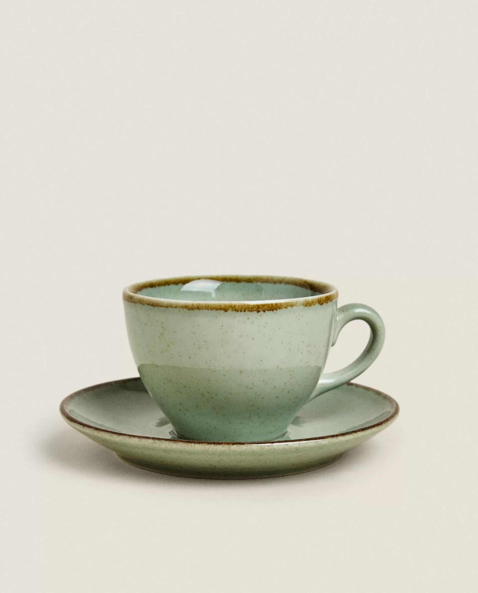 ZARA Home Teacup With Rim Detail Green Flash Sale