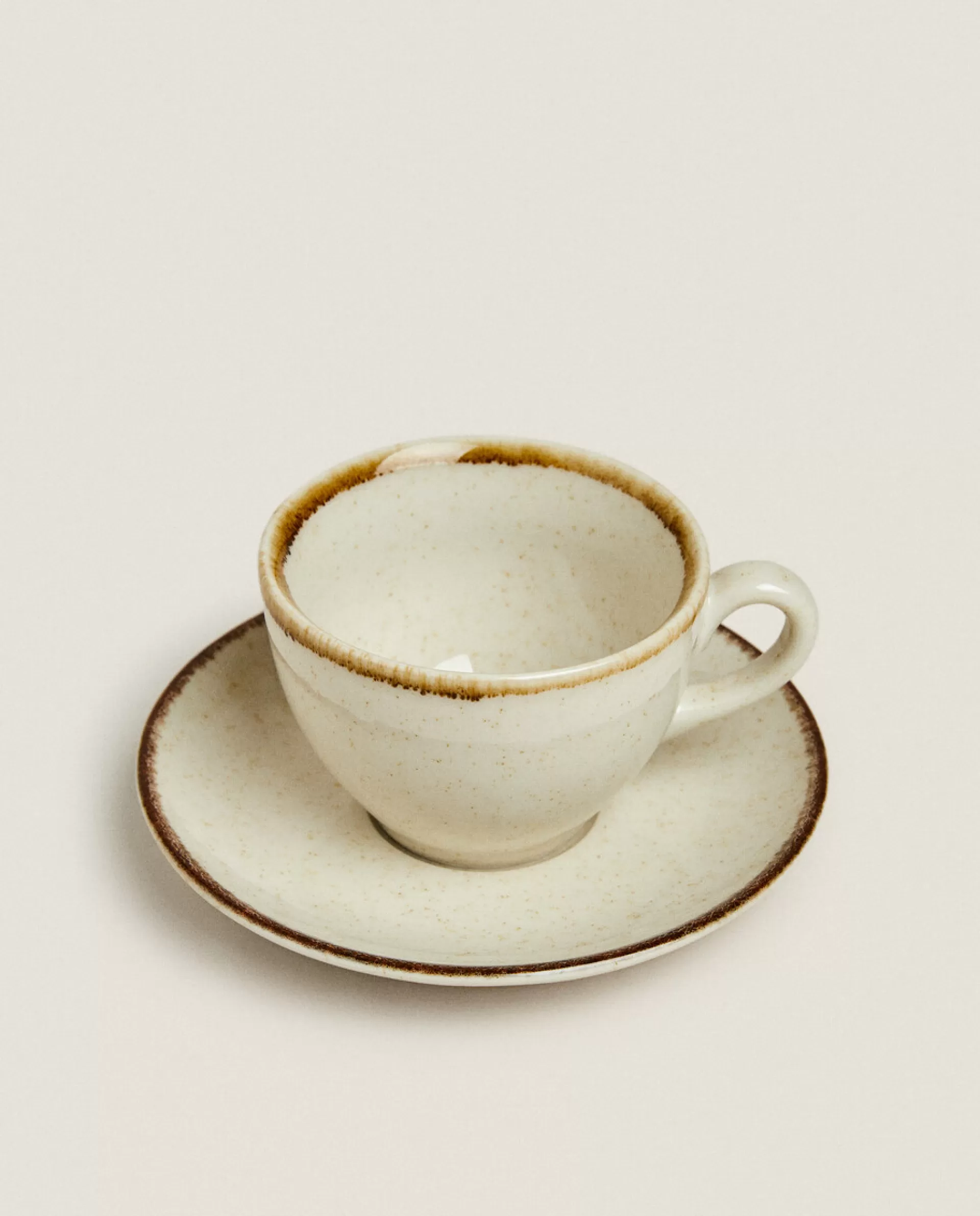 ZARA Home Teacup With Rim Detail Ecru New