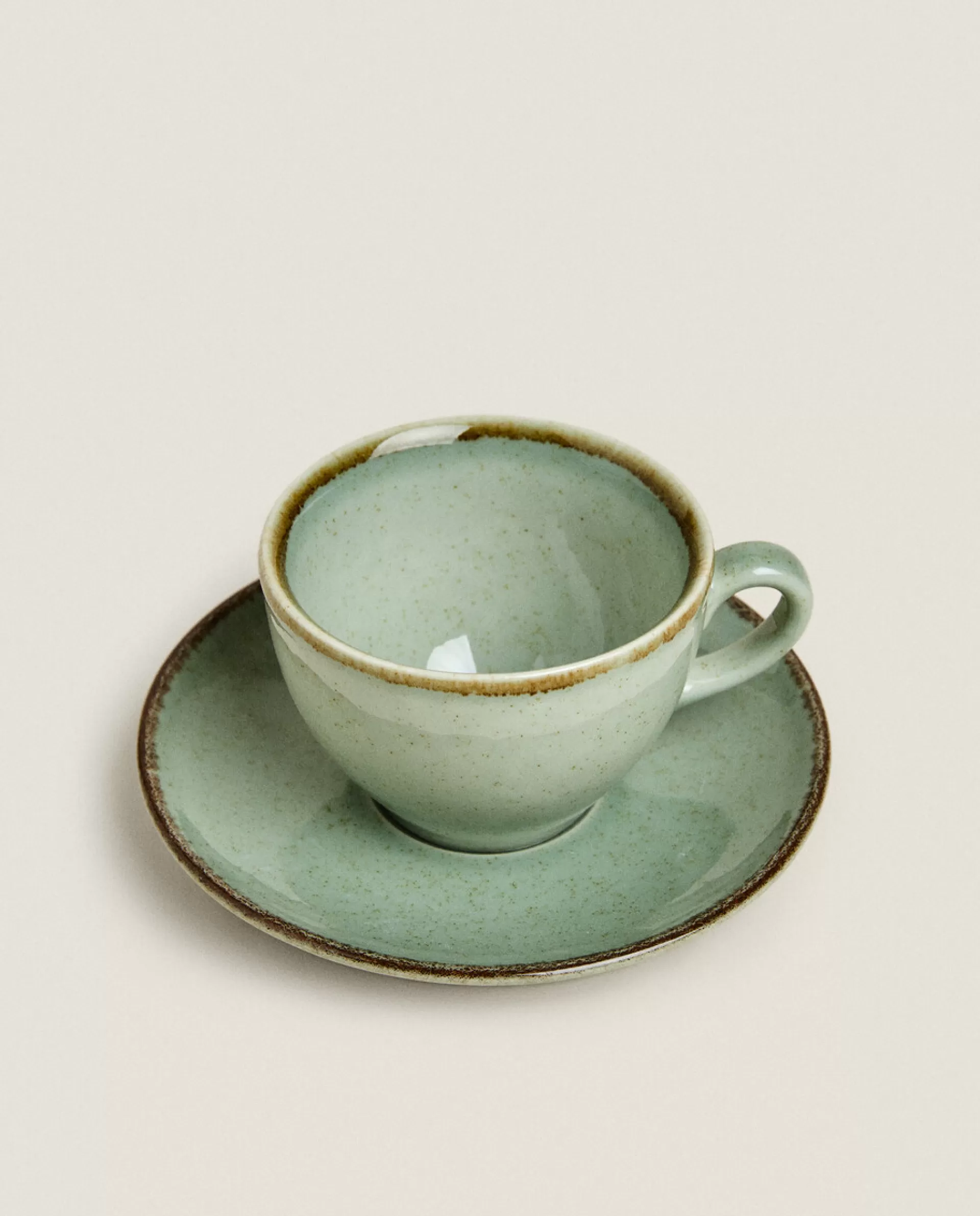 ZARA Home Teacup With Rim Detail Green Flash Sale