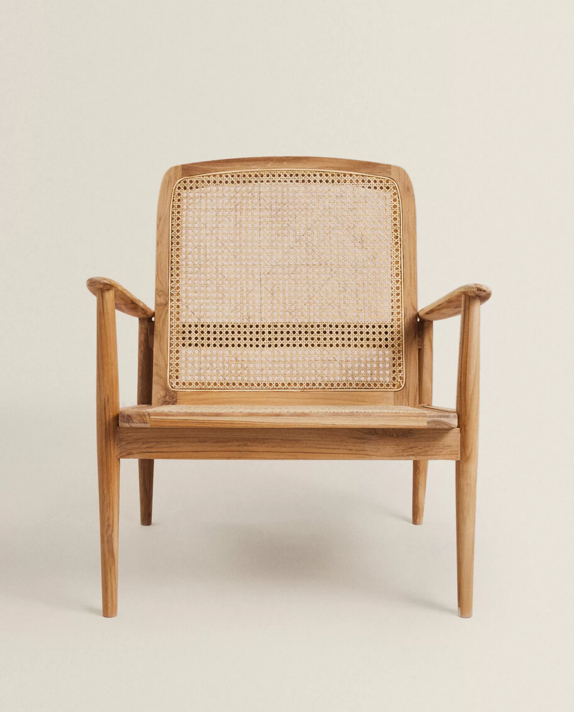 ZARA Home Teak And Rattan Armchair Natural Colour Flash Sale