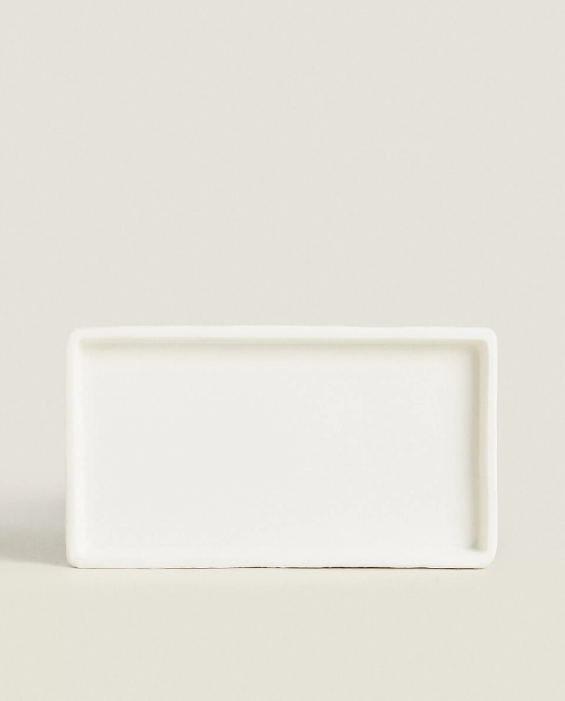 ZARA Home Textured Ceramic Tray White Cheap