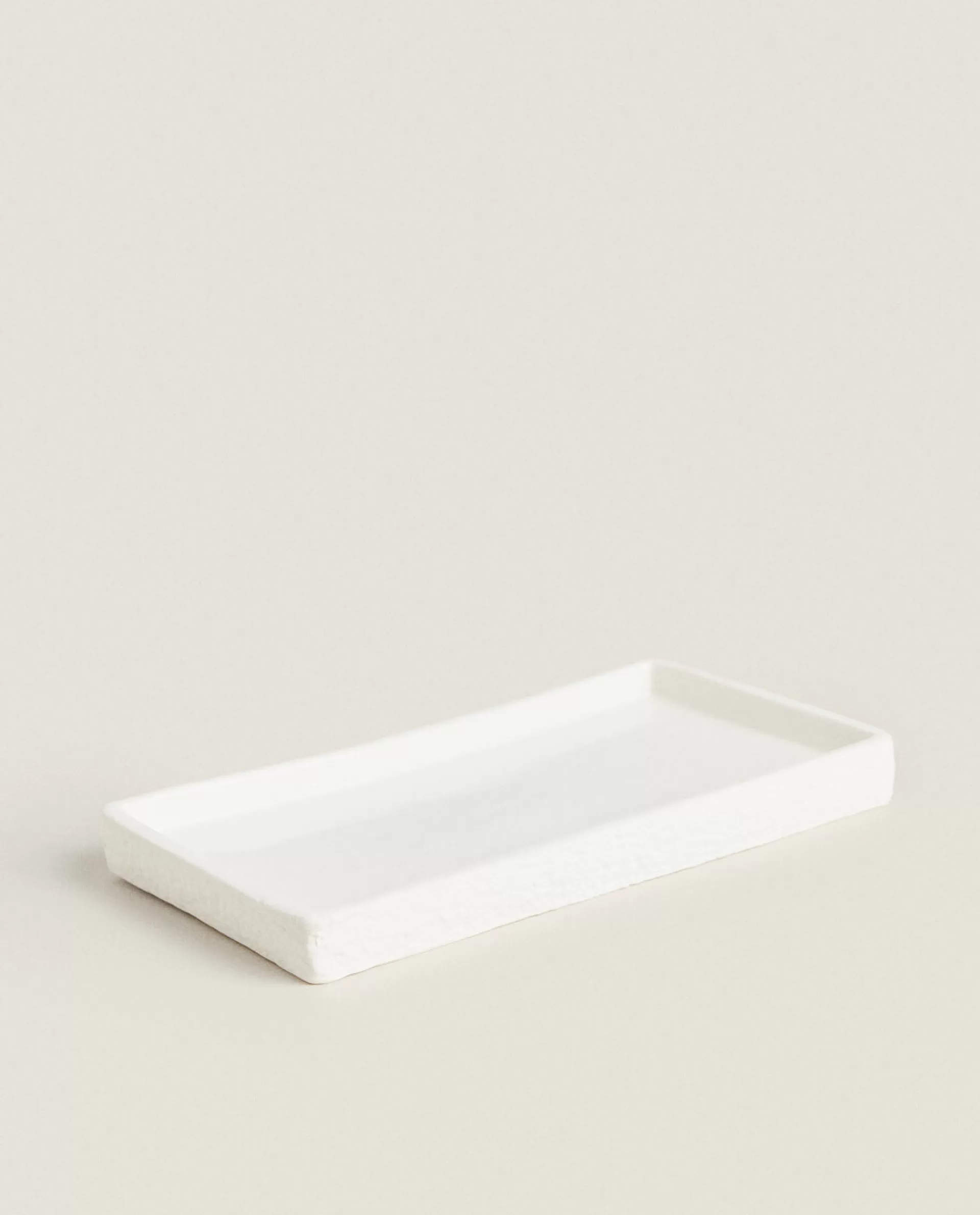 ZARA Home Textured Ceramic Tray White Cheap