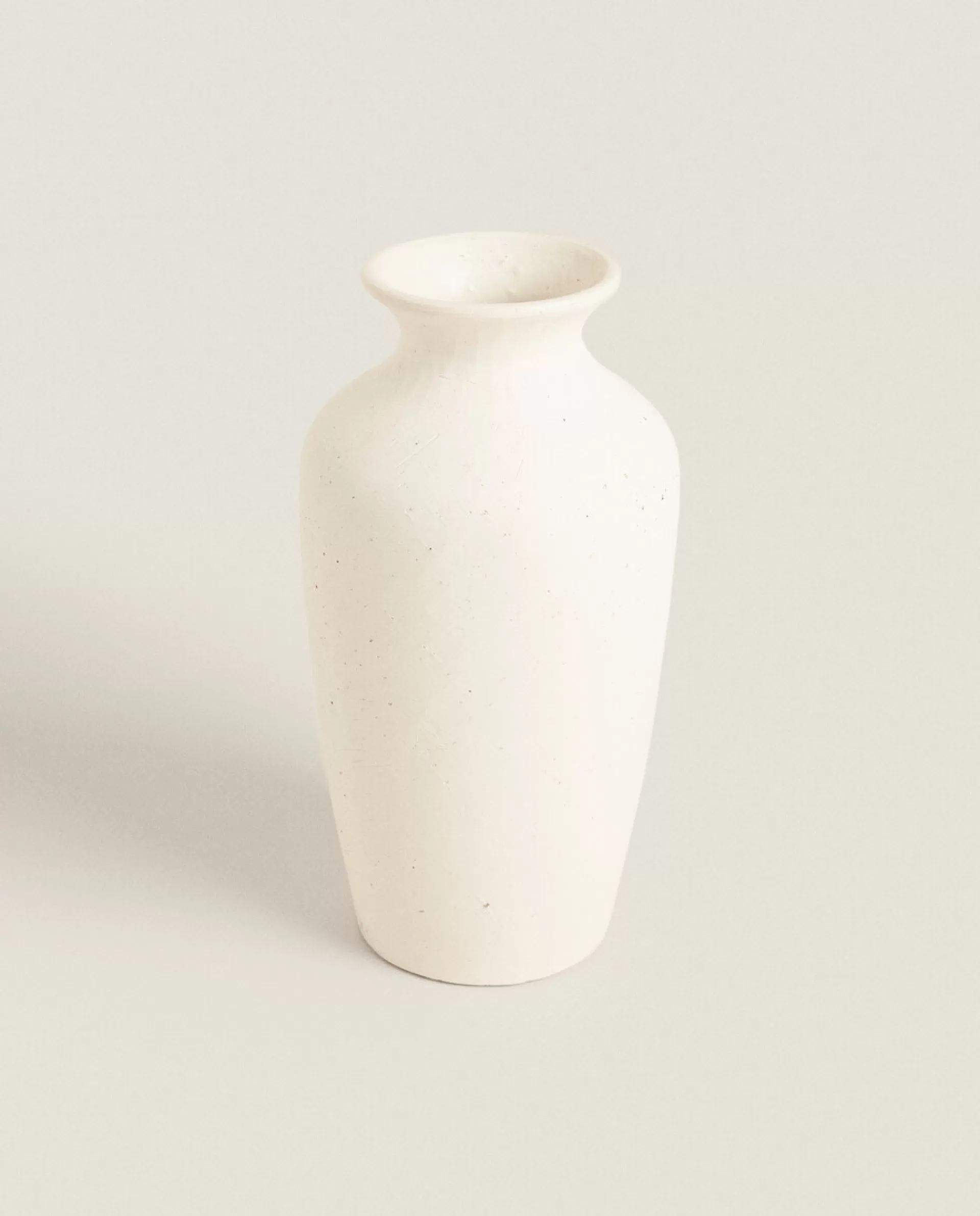 ZARA Home Textured Ceramic Vase White New