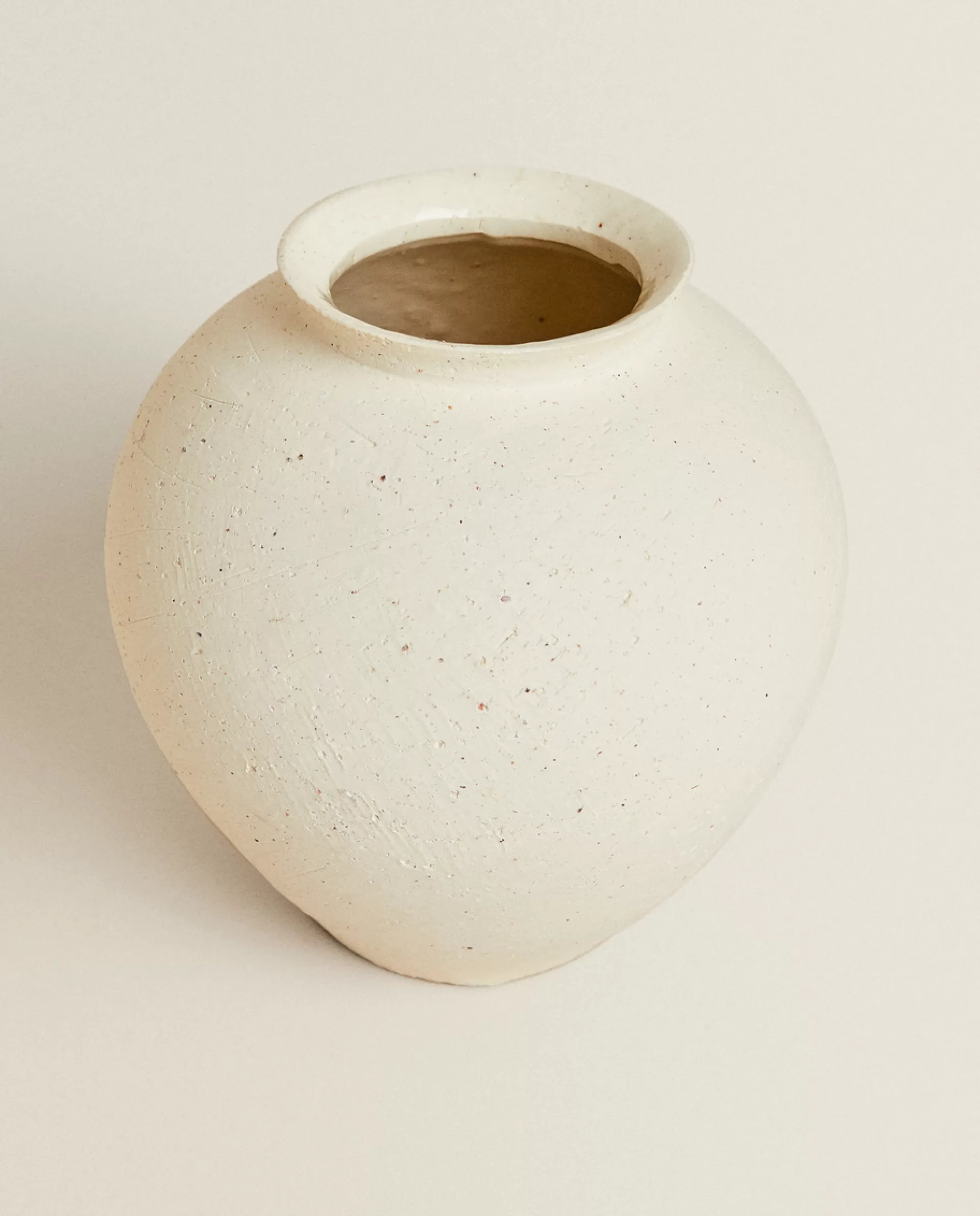ZARA Home Textured Ceramic Vase Grey Outlet