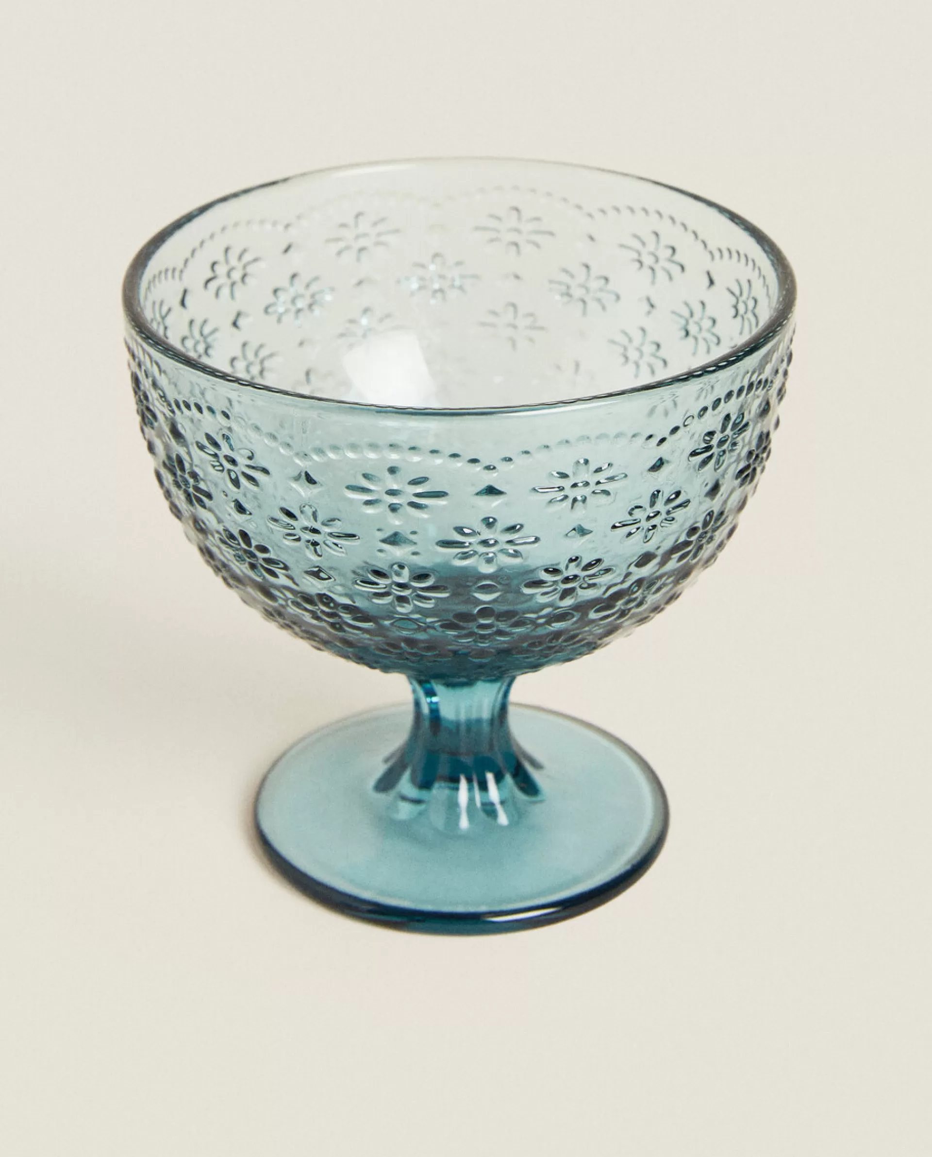 ZARA Home Textured Floral Design Ice-Cream Cup Blue Cheap