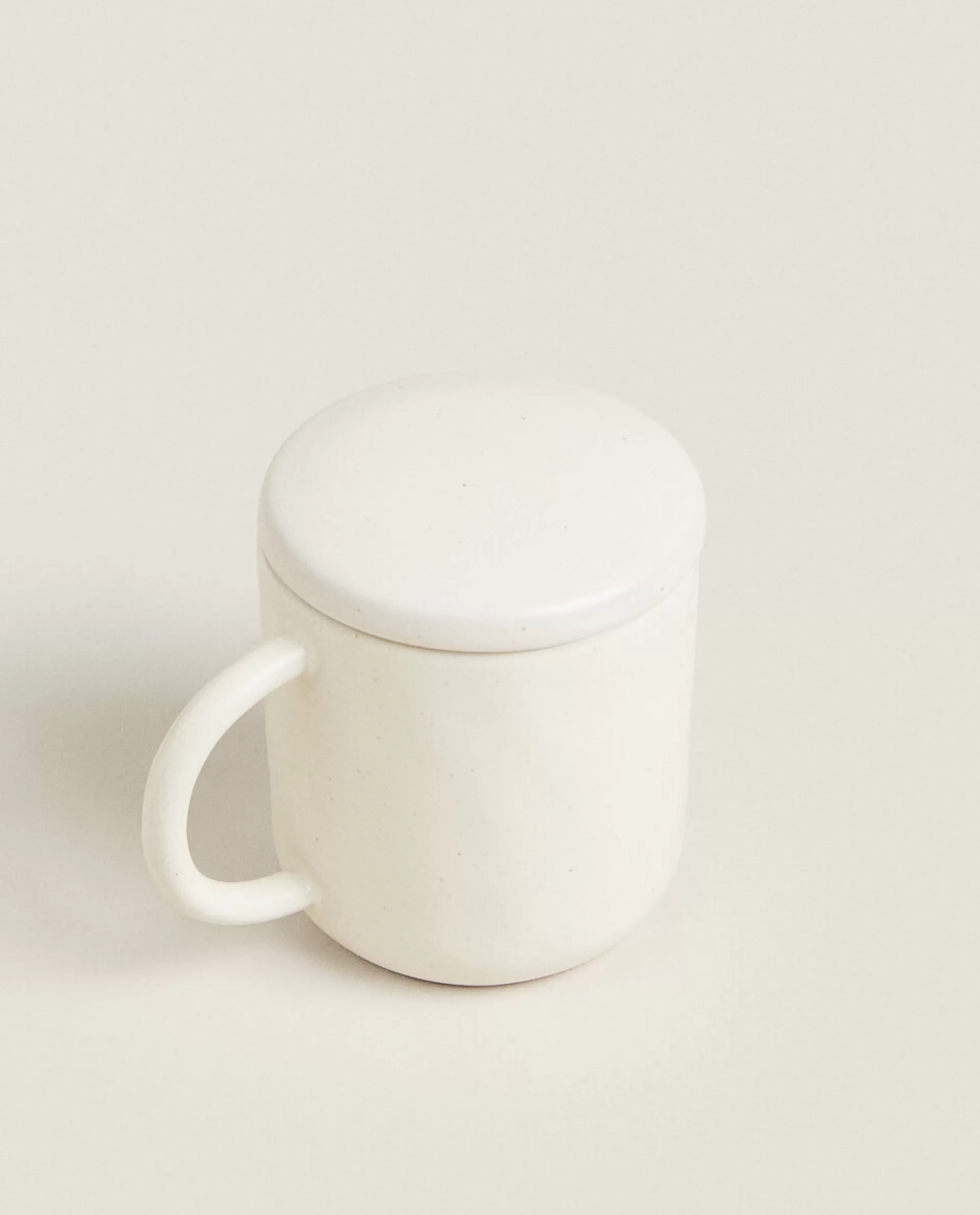 ZARA Home Textured Mug With Lid Cream Flash Sale