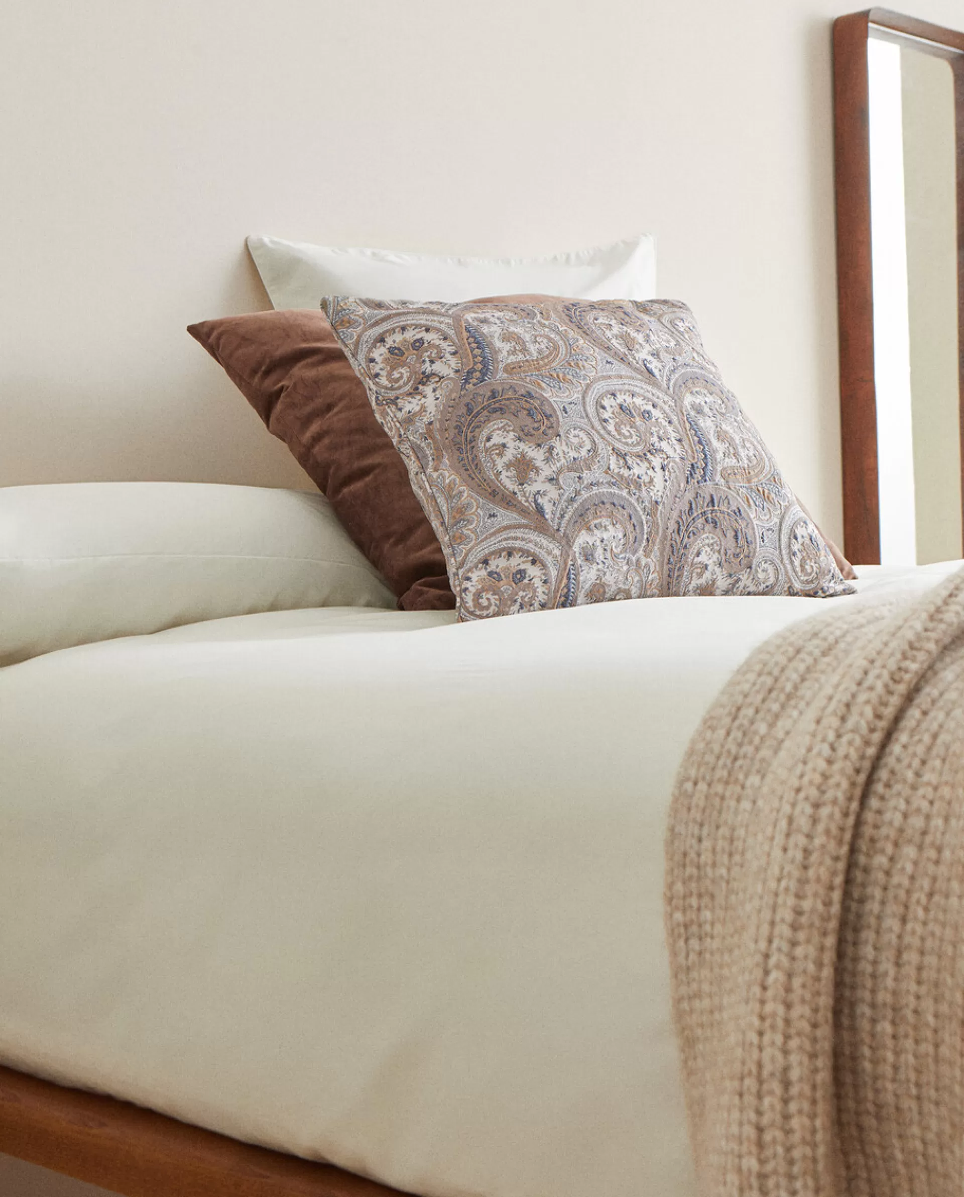 ZARA Home (300 Thread Count) Cotton Percale Duvet Cover Cream Flash Sale