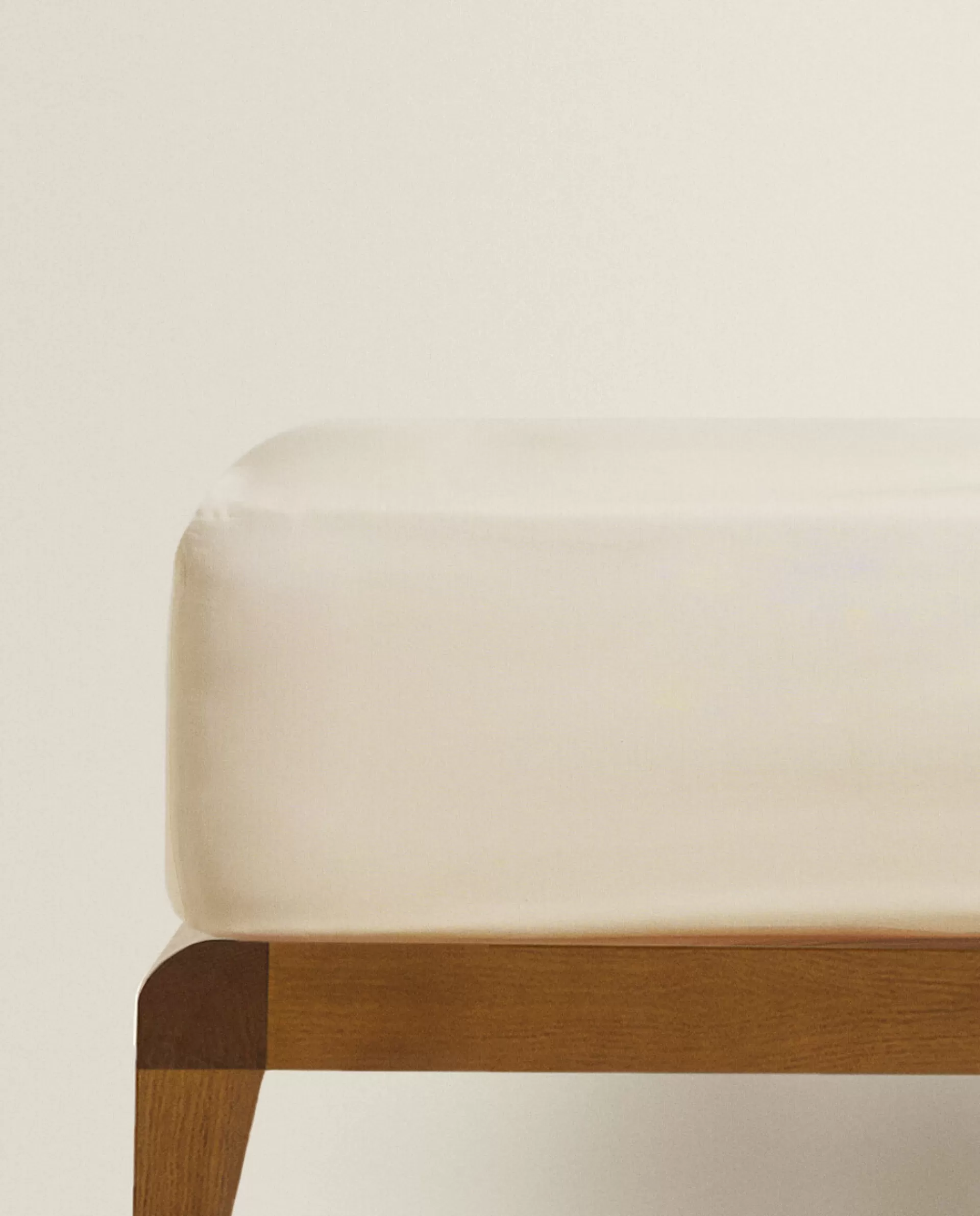 ZARA Home (180 Thread Count) Cotton Percale Fitted Sheet Beige Best Sale