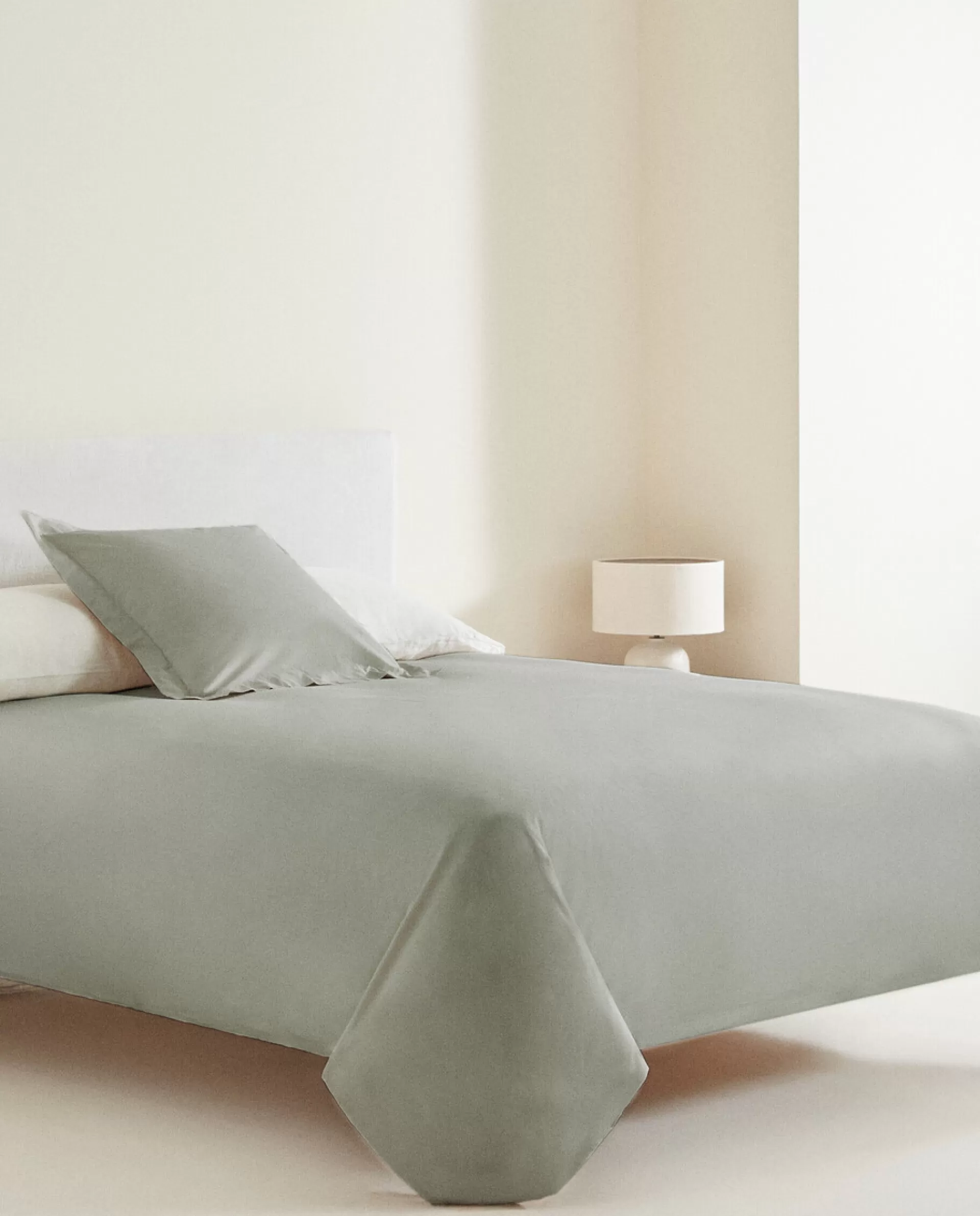 ZARA Home (180 Thread Count) Cotton Percale Fitted Sheet Green Best