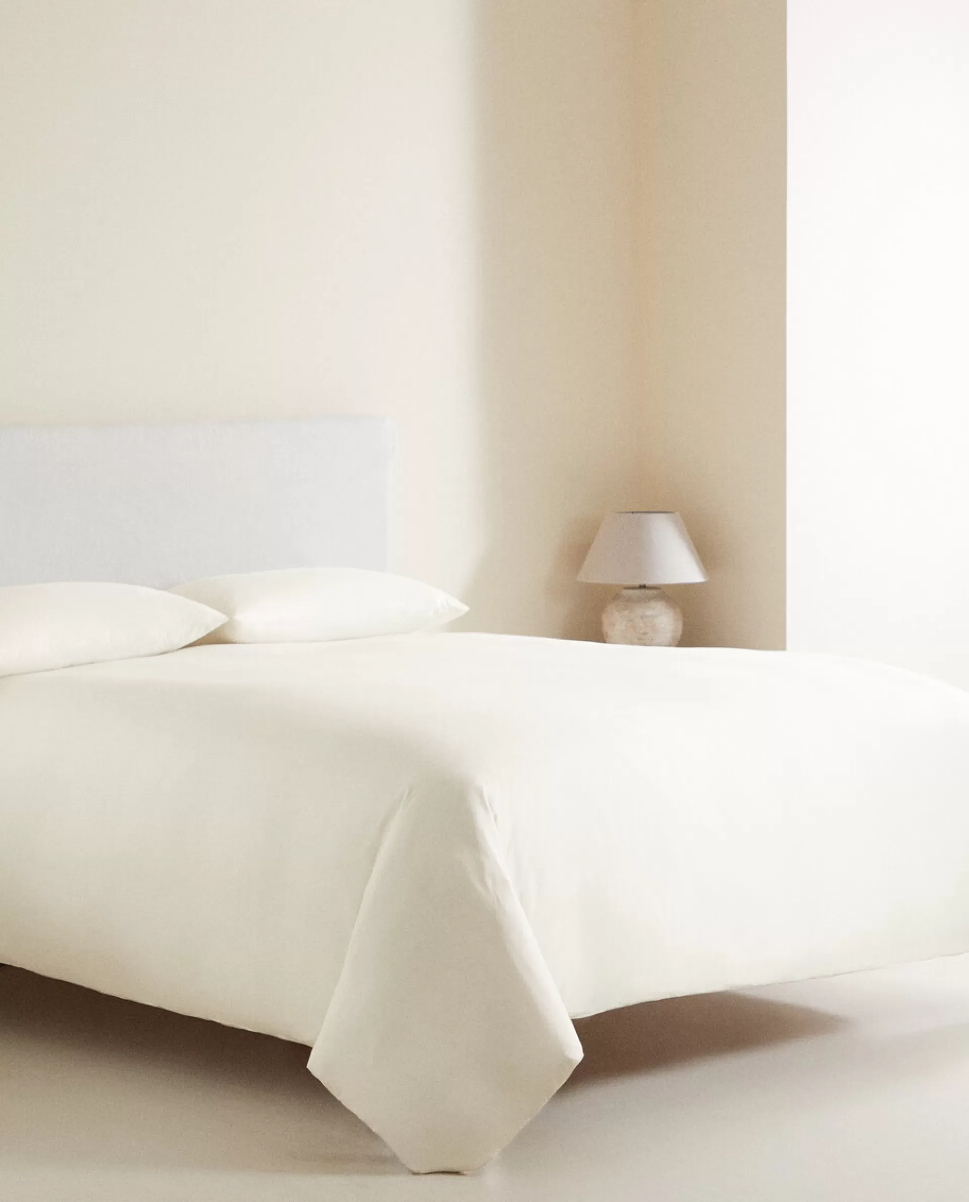 ZARA Home (180 Thread Count) Cotton Percale Fitted Sheet Oyster White Best