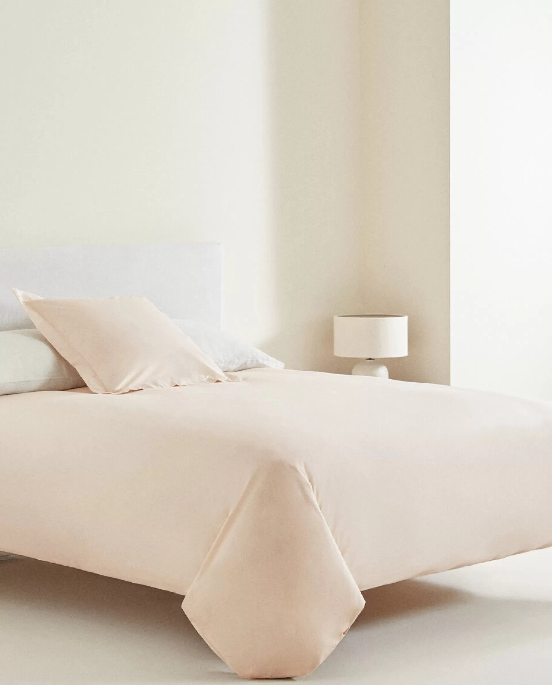 ZARA Home (180 Thread Count) Cotton Percale Fitted Sheet Peach Hot