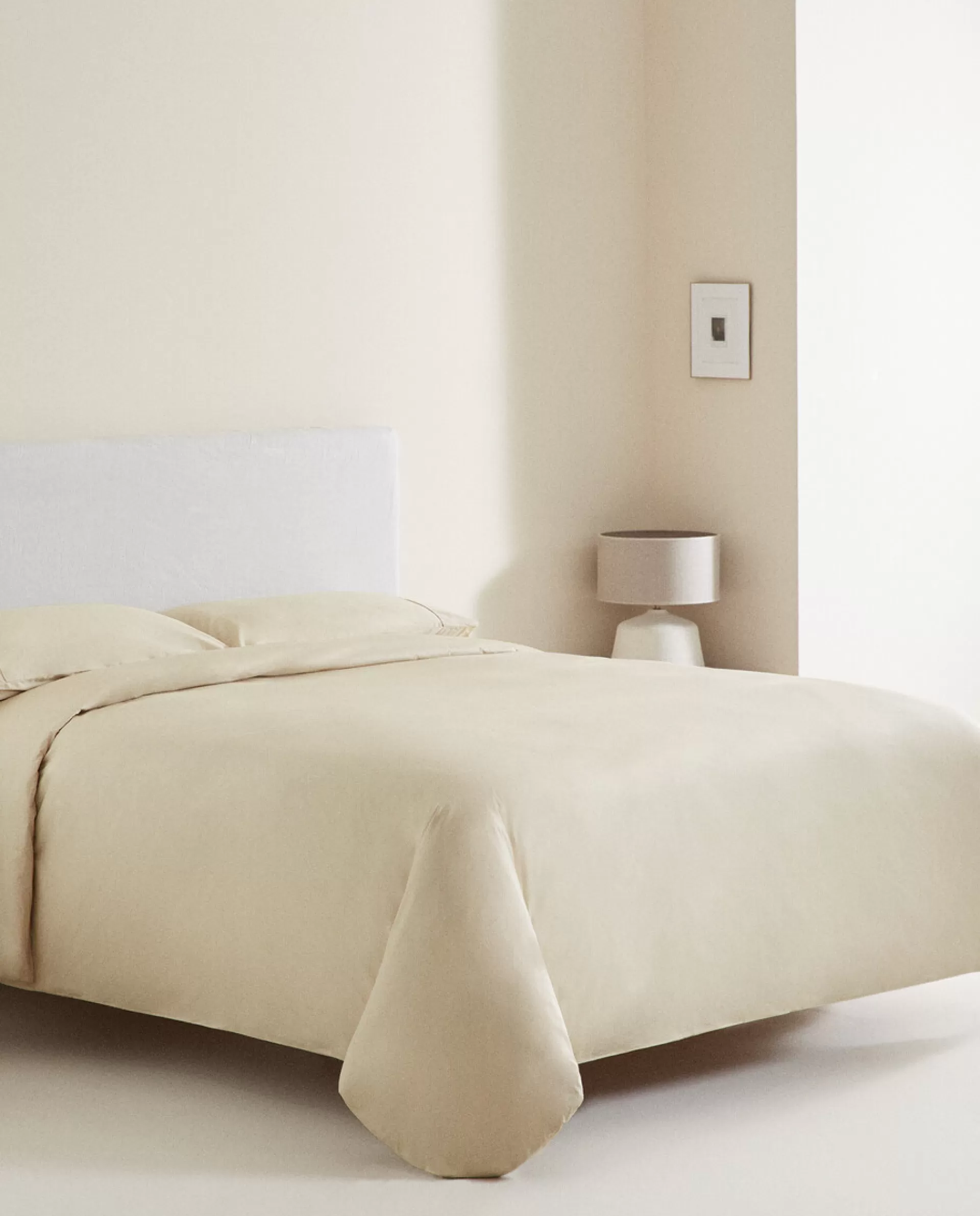 ZARA Home (300 Thread Count) Cotton Percale Fitted Sheet Beige Online