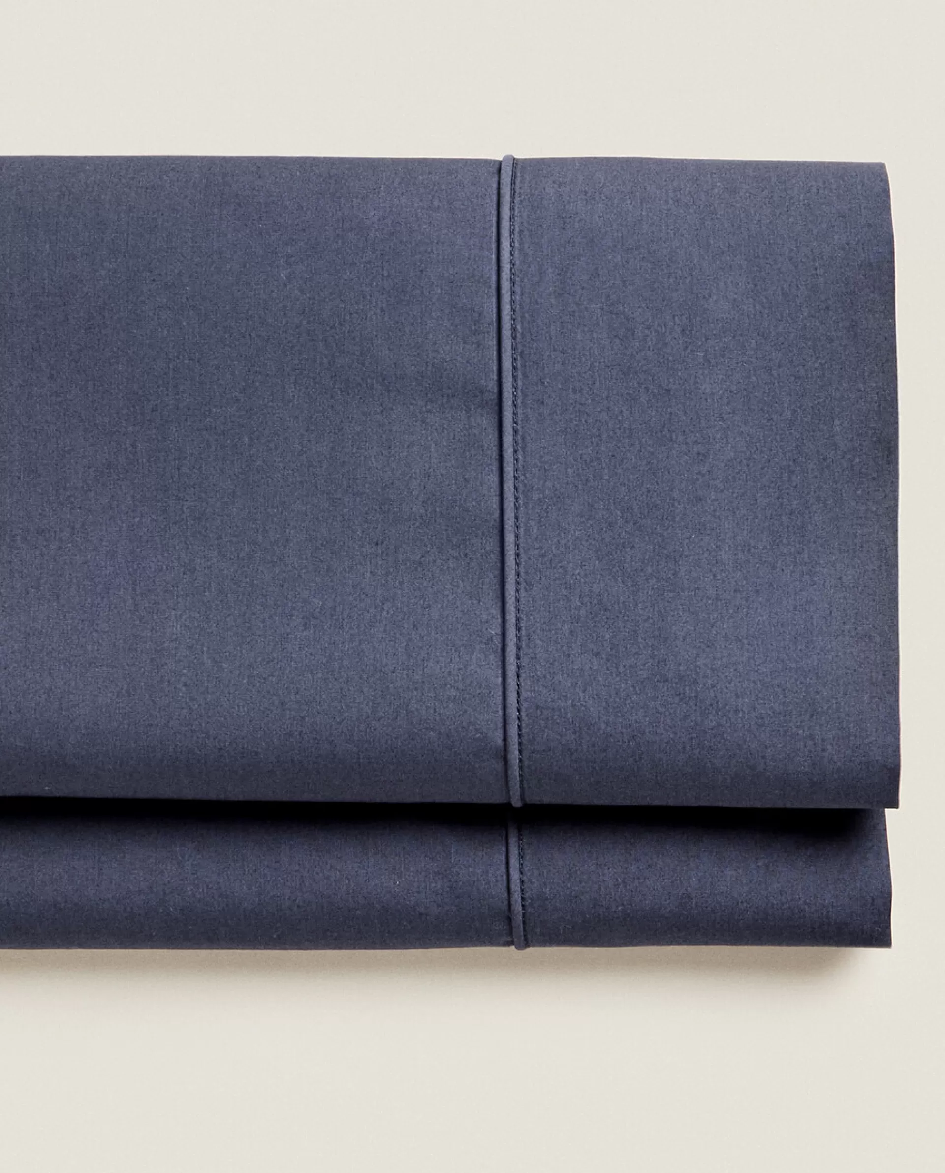 ZARA Home (300 Thread Count) Cotton Percale Flat Sheet Navy Store