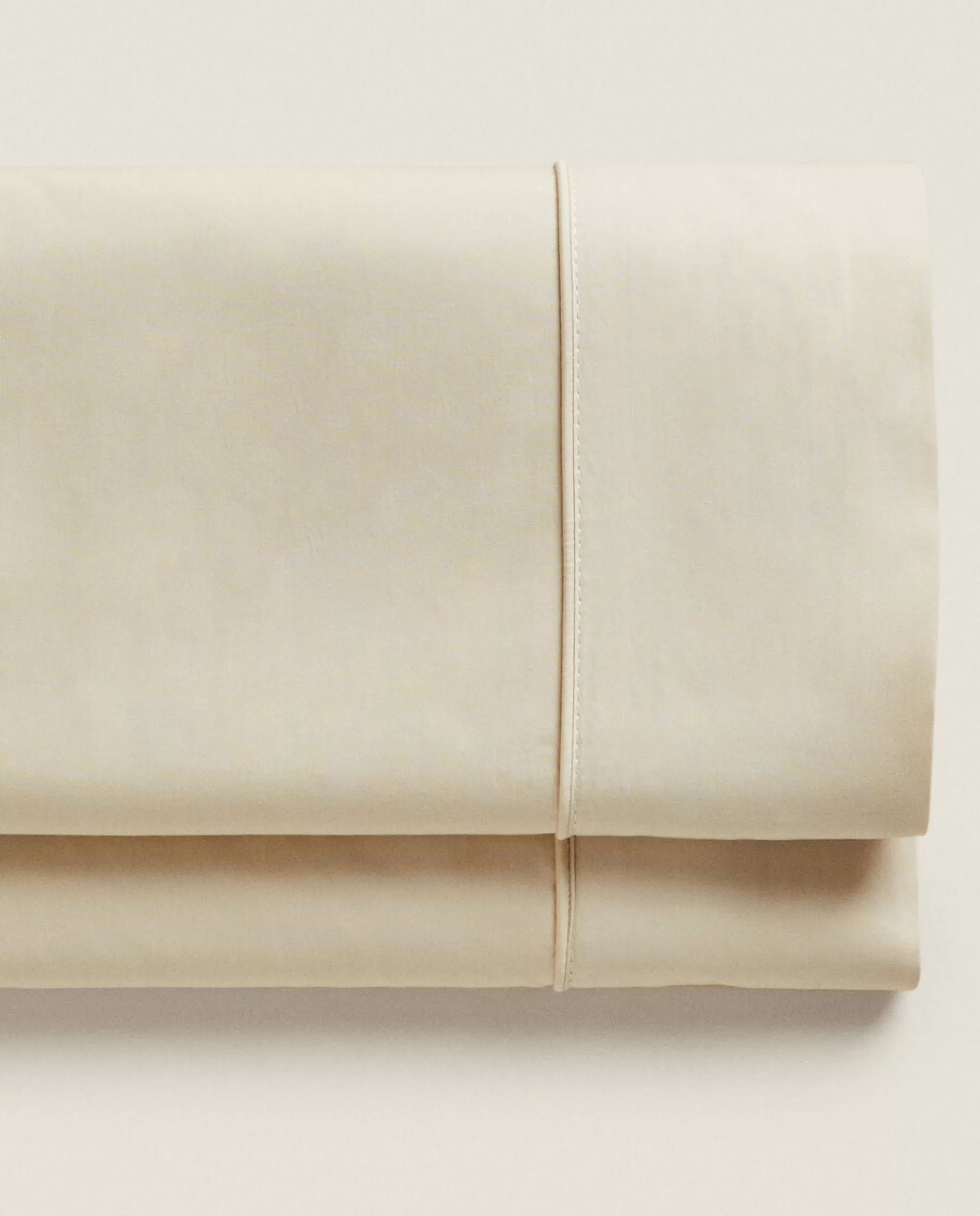 ZARA Home (300 Thread Count) Cotton Percale Flat Sheet Beige Store